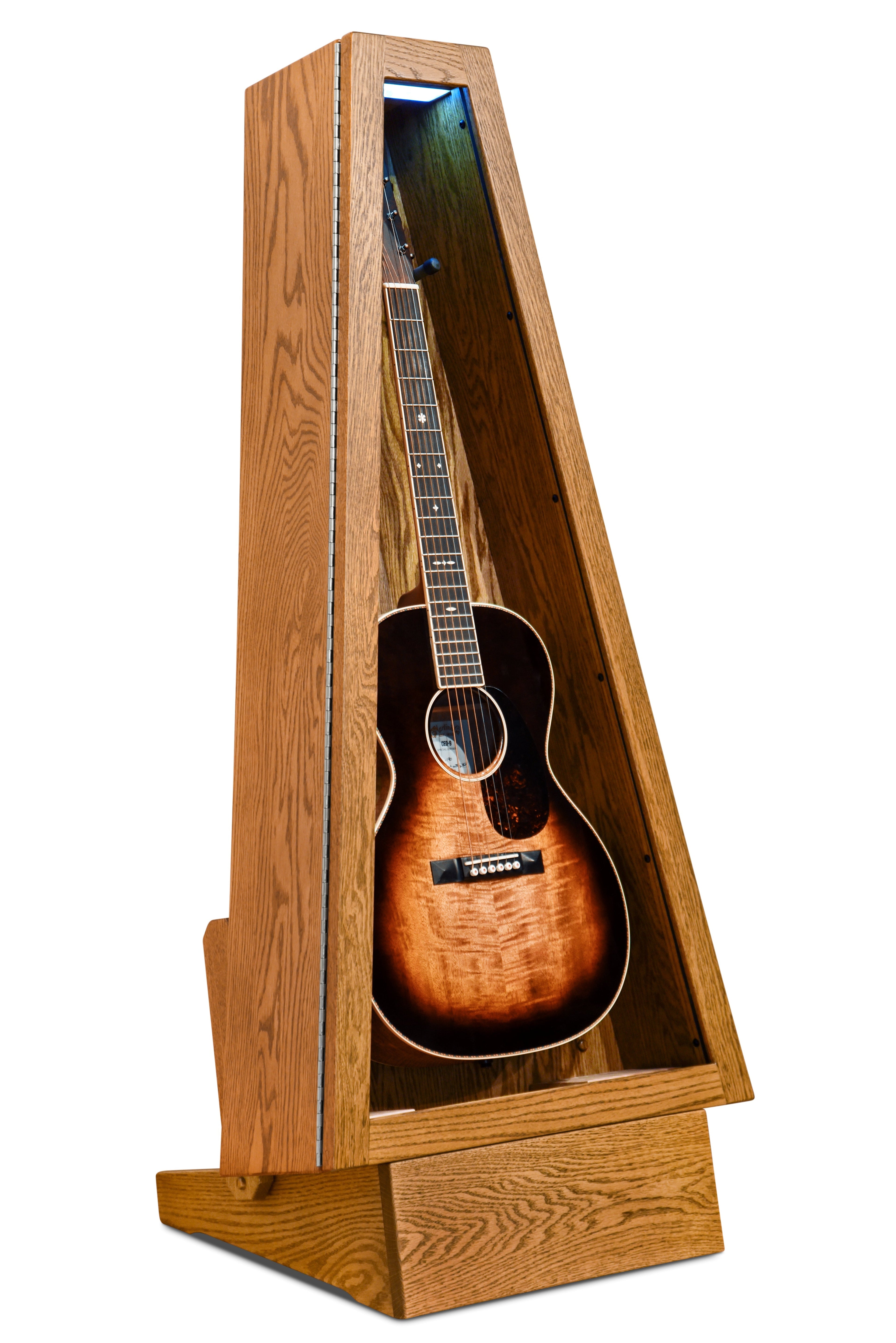 ClimaStand Triangle Humidor with Base - Red Oak with Golden Oak Stain Acoustic Remedy Cases