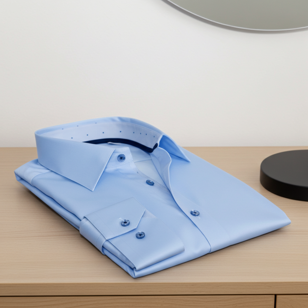 Martin Button-Up Shirt With Contrast Details // Blue // Contemporary Fit (Regular) LEVINAS® Official