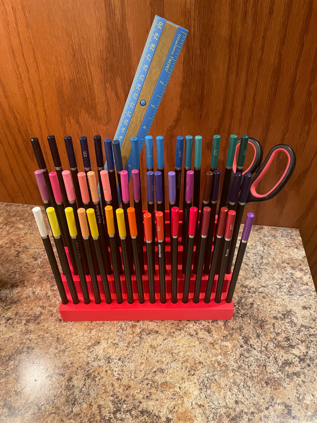 Large 48 Colored Pencil Caddy with Back Storage Y-Axis Printing LLC