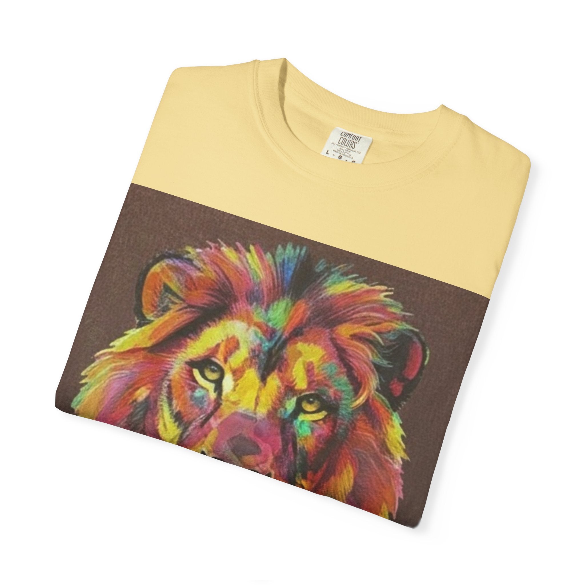 Wild Life Lion Portrait T-Shirt — Colorful Retro Primate Graphic Tee The Vibez Shop