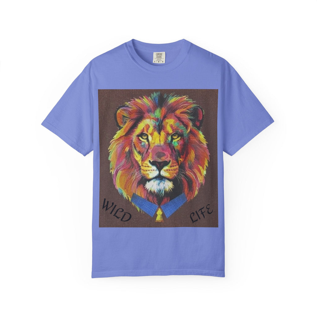 Wild Life Lion Portrait T-Shirt — Colorful Retro Primate Graphic Tee The Vibez Shop