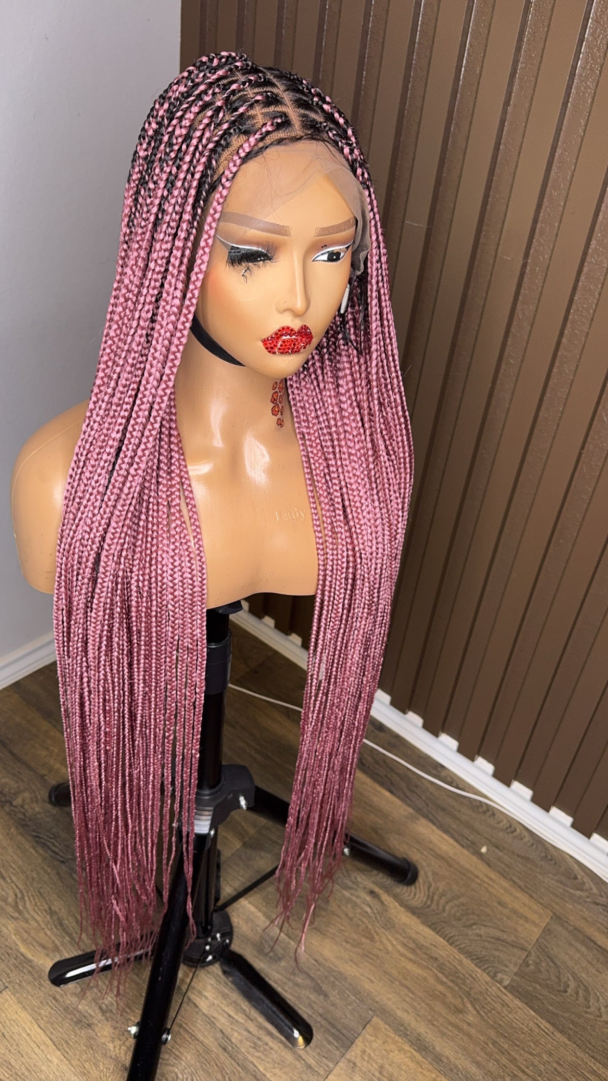 Light pink darkroot knotless braiddd wig HOL stores