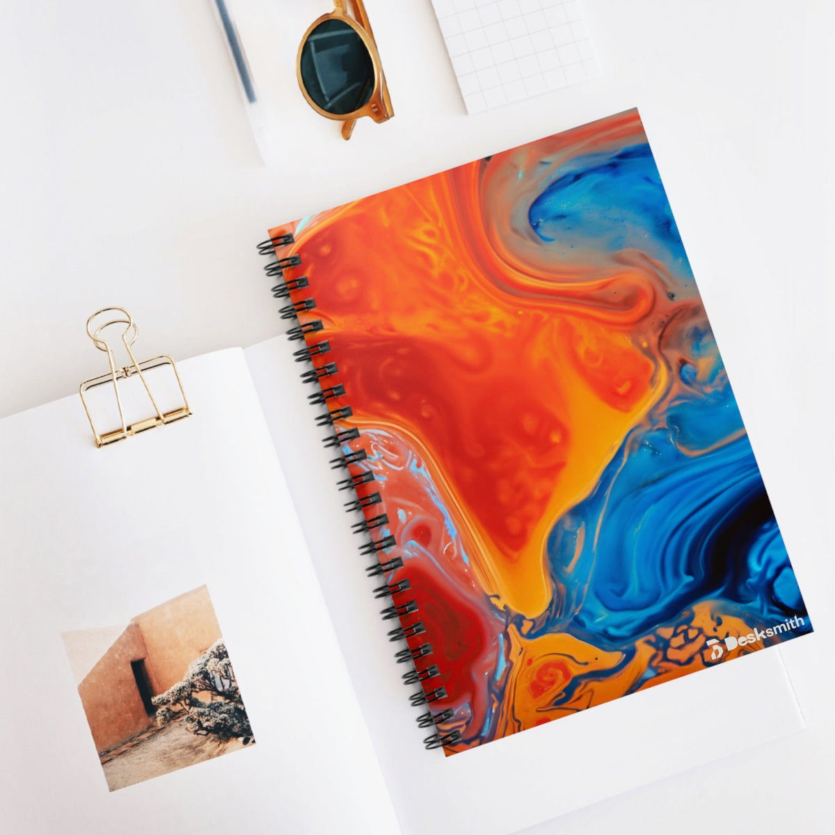 Orange Spiral Notebook - Ruled Line Desksmith