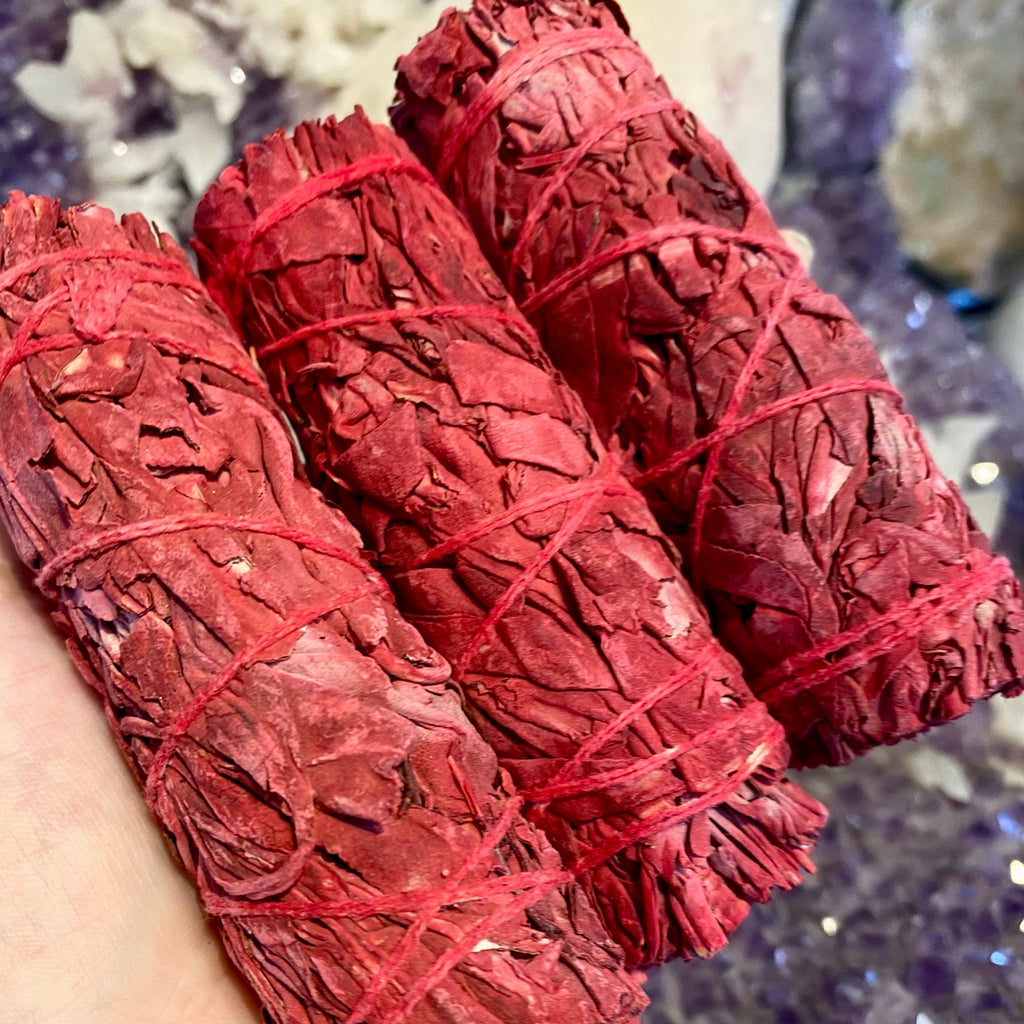 Dragon's blood on White Sage Bundle | Protection & Transformation Curious Muse Crystals