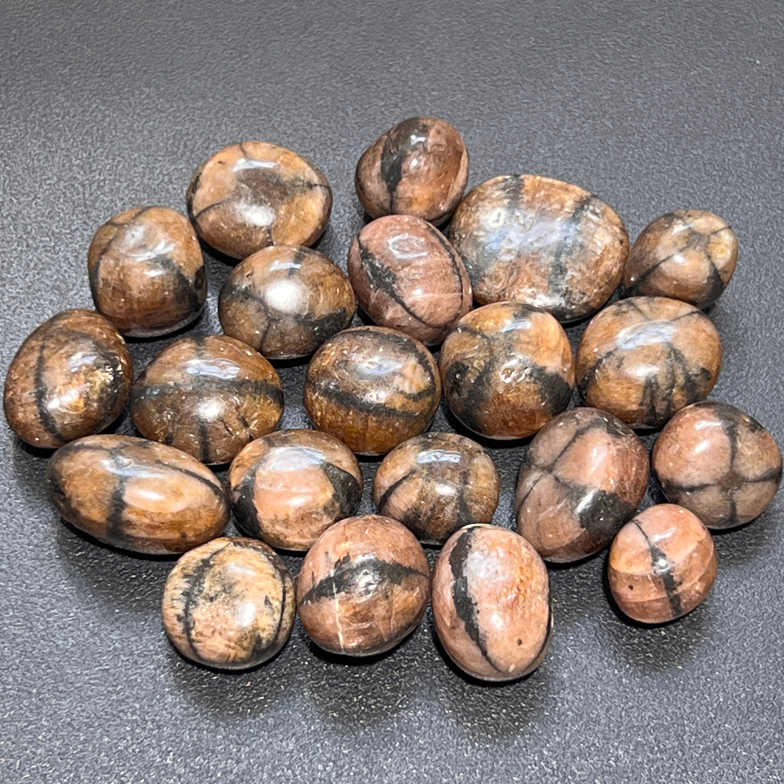 Extra Quality Chiastolite Cross Tumbled Stones (By The Piece or Pound) Amazing Crystals