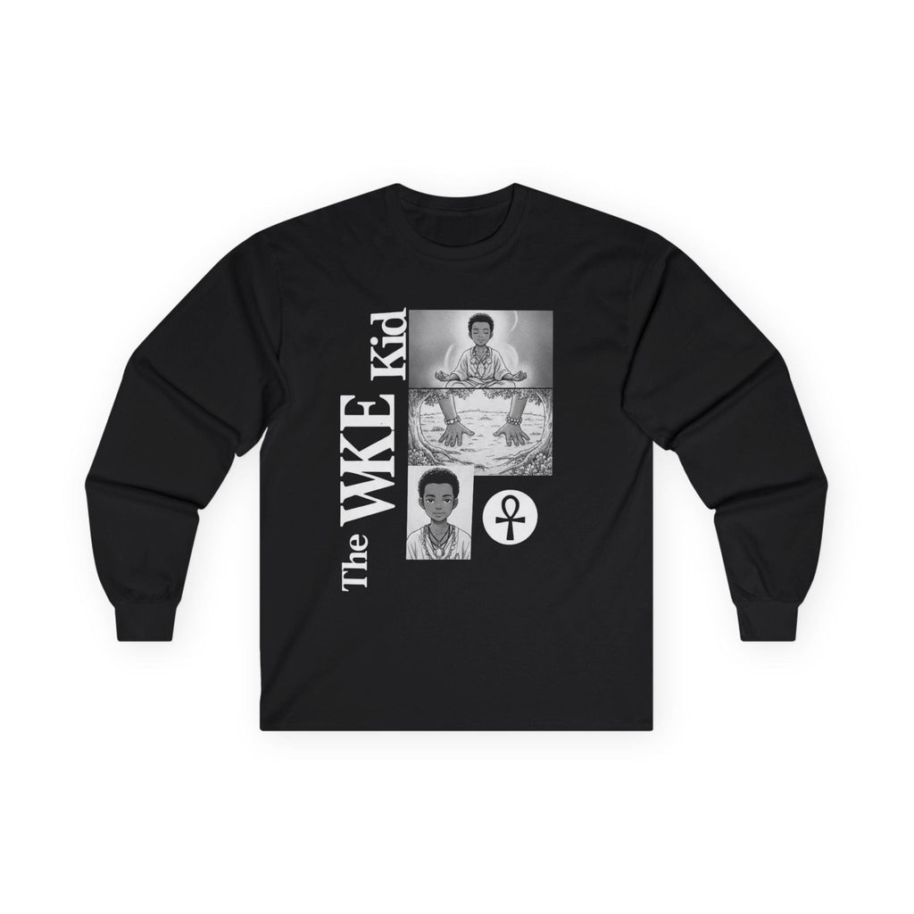 The WKE Kid White Font Unisex Ultra Cotton Long Sleeve Tee - Unique Graphic Tee for Trendsetters The Vibez Shop