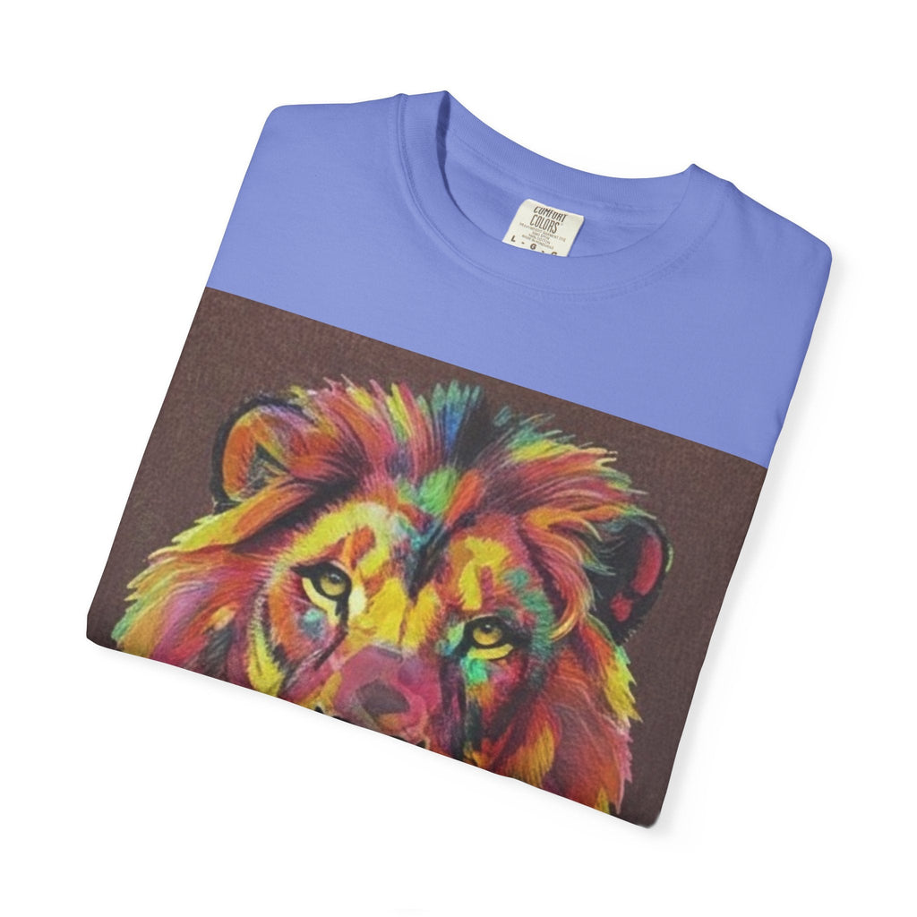 Wild Life Lion Portrait T-Shirt — Colorful Retro Primate Graphic Tee The Vibez Shop