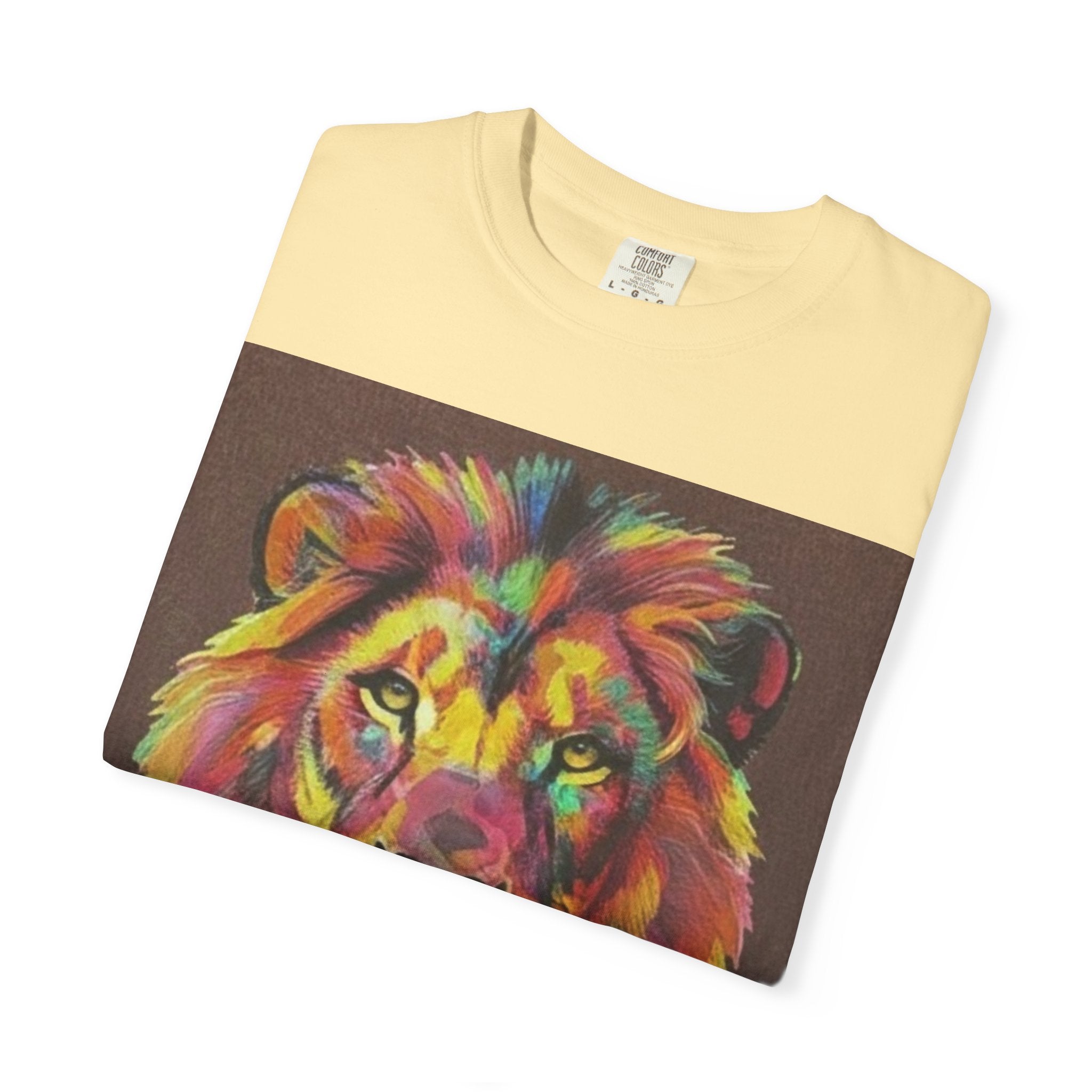 Wild Life Lion Portrait T-Shirt — Colorful Retro Primate Graphic Tee The Vibez Shop