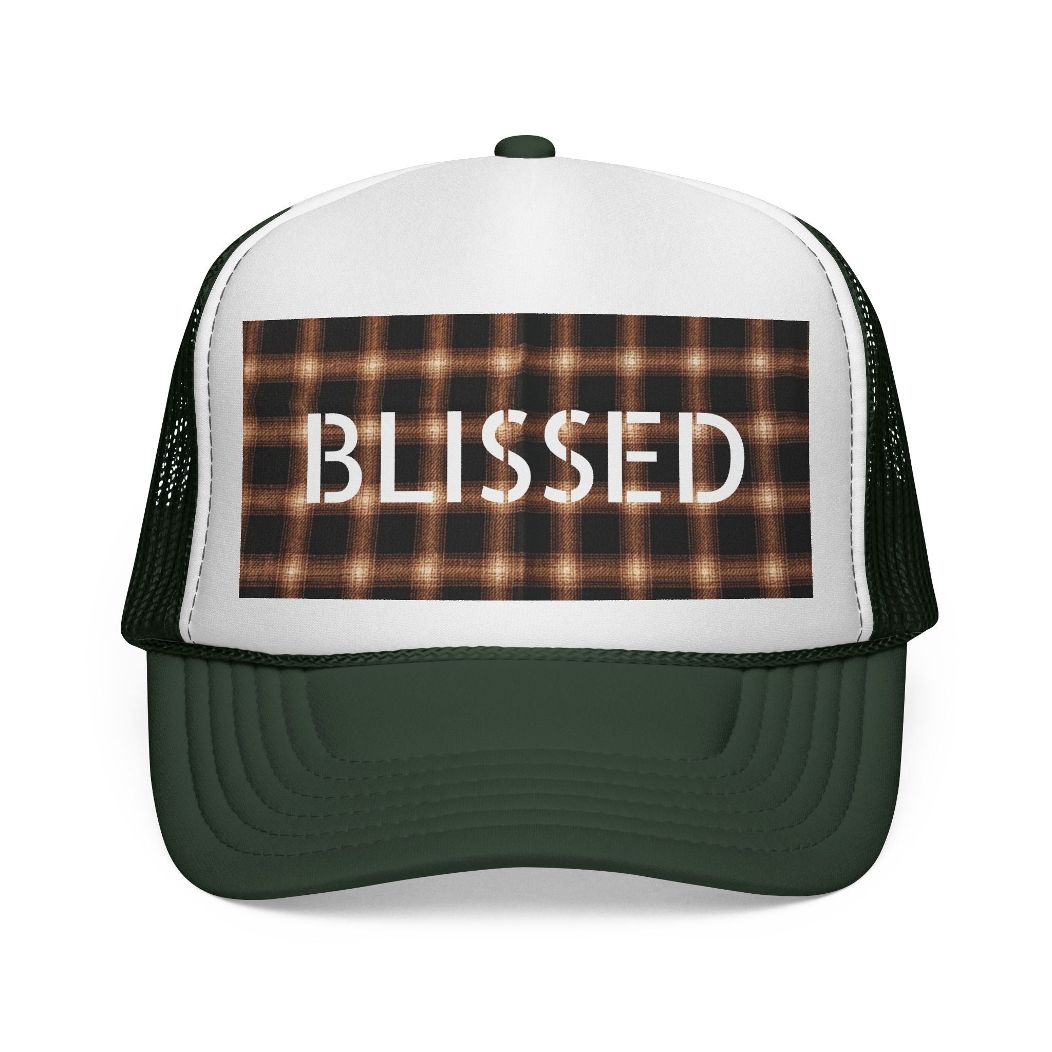 Blissed Plaid Trucker Cap The Vibez Shop