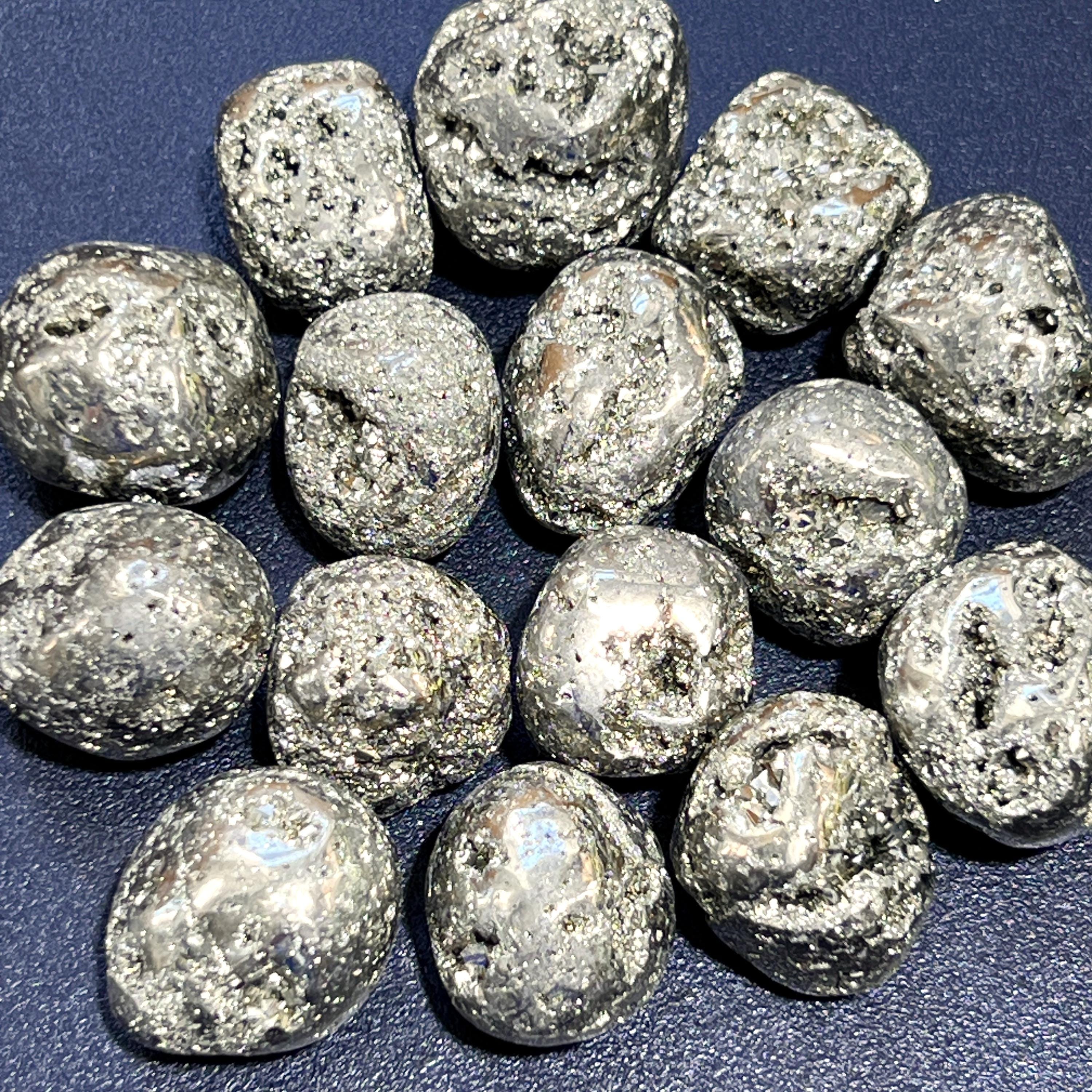Golden Iron Pyrite Crystal Tumbled Stones (By The Piece or Pound) Fools Gold Wholesale Amazing Crystals