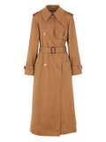 Chloe Women Cotton Gabardine Belted Long Trench Coat Luosophy