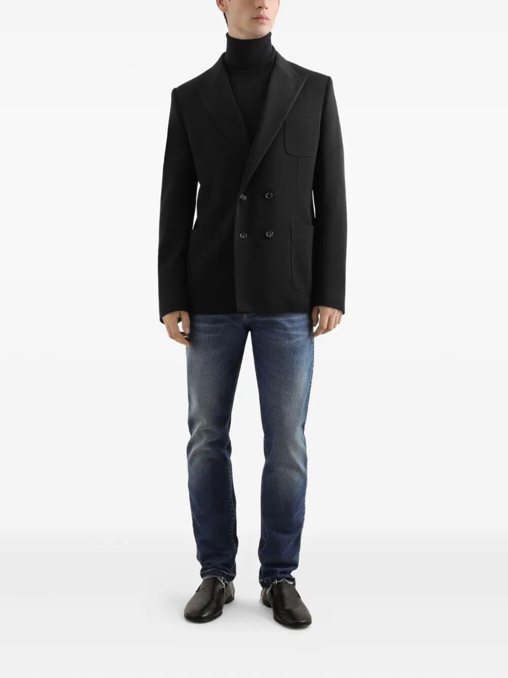 Dolce & Gabbana Men Double-Breasted Wool Blazer Luosophy