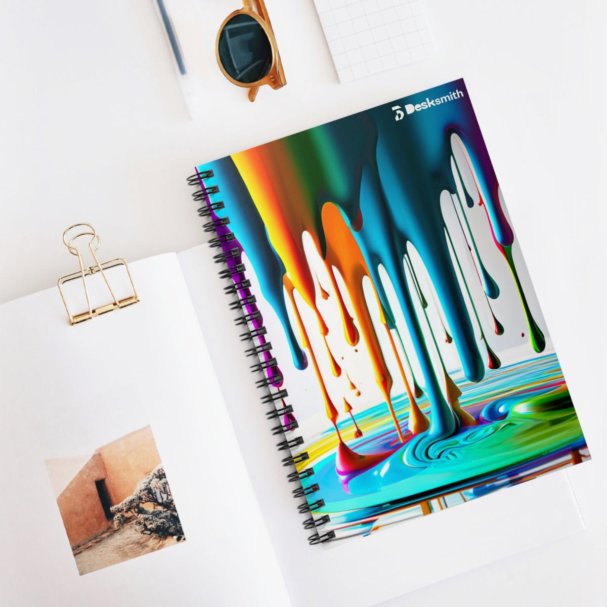 RGB Drip Spiral Notebook - Ruled Line Desksmith