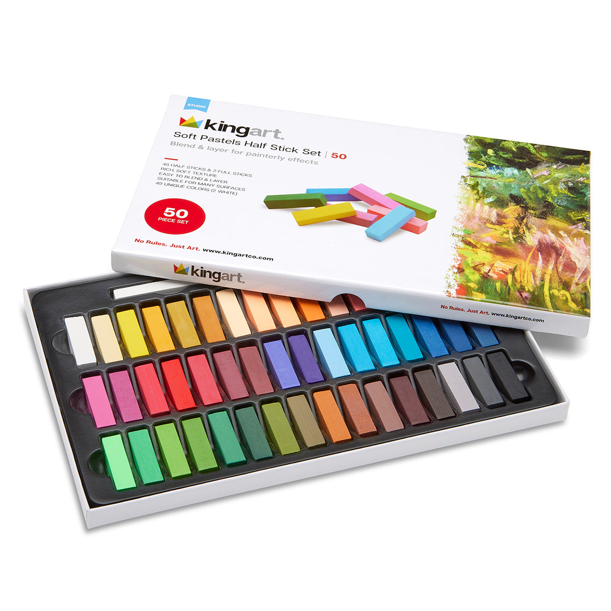 Soft Square Pastels Half Sticks 50 pc KINGART