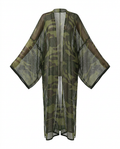 Boundless Camo Mesh Maxi Kimono Boho Brown
