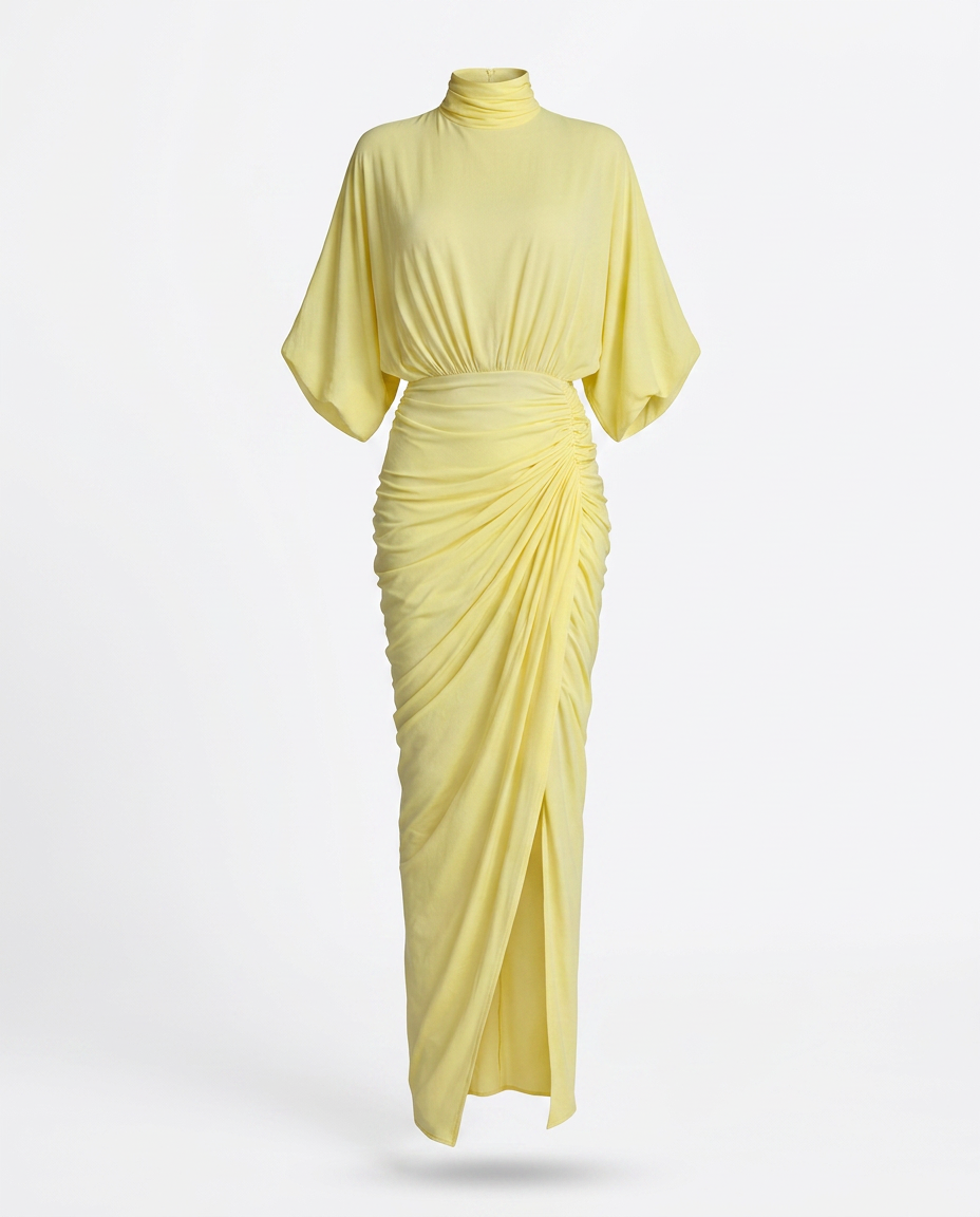 Radiant Pleated High Waist Maxi Dress Boho Brown