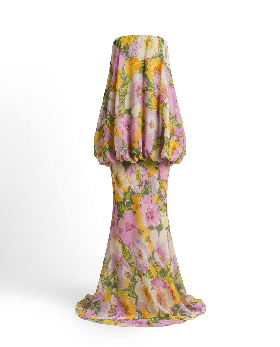 Worthy Floral Print Maxi Dress Boho Brown