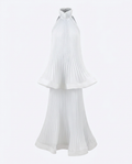 Sovereign Pleated Solid Maxi Dress Boho Brown