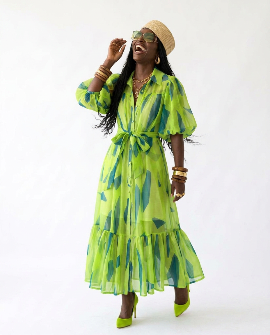 Spirited Printed Boho Sundress Boho Brown