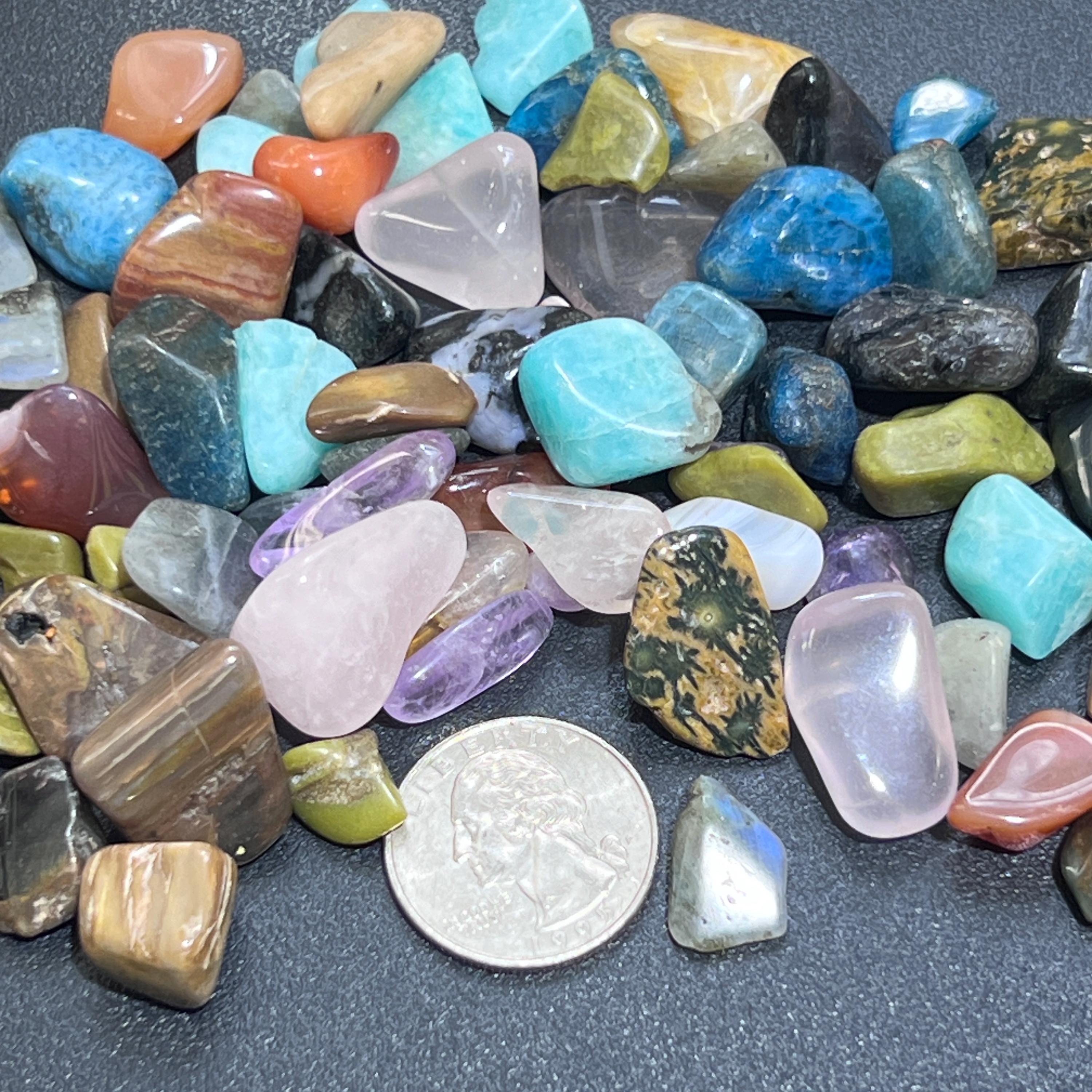 Madagascar Small Tumbled Stone Mix (By The Ounce Or Pound) Apatite Rose Quartz Labradorite Amazonite Amethyst Amazing Crystals