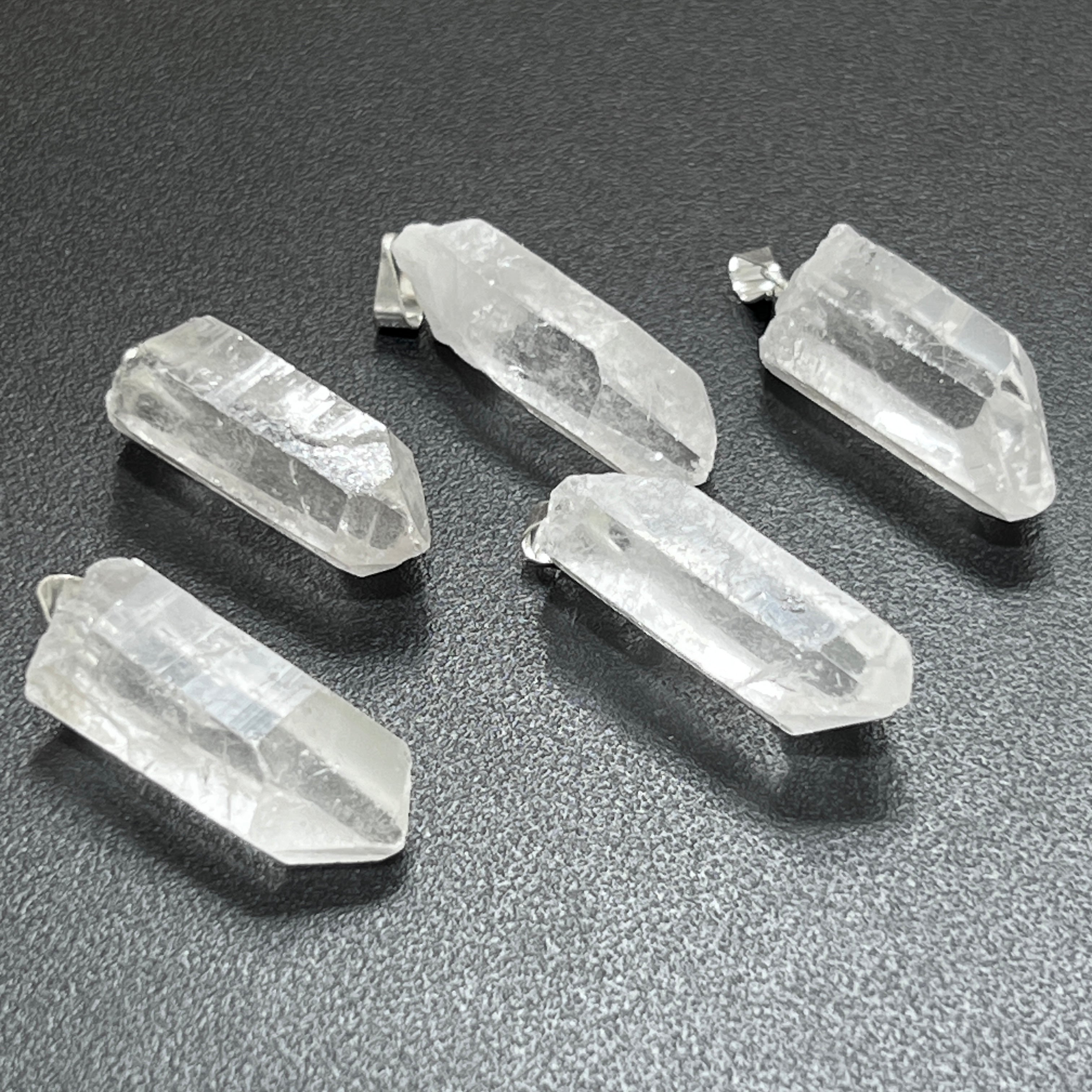 Raw Quartz Crystal Pendant Point Pendant Silver Necklace Charm Gemstone Amazing Crystals
