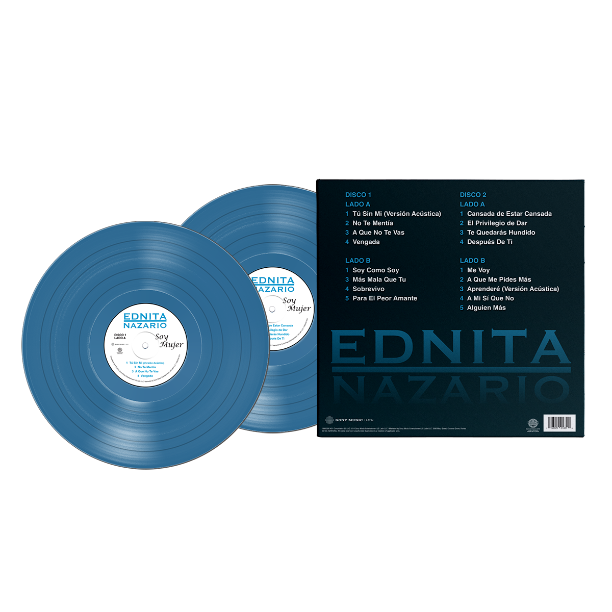 Ednita Nazario - Soy Mujer Aqua Vinyl 2LP Sony Latin
