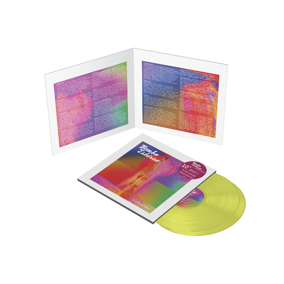 Bomba Estereo - Amanecer 10 Year Anniversary Highlighter Yellow Vinyl 2LP Sony Latin