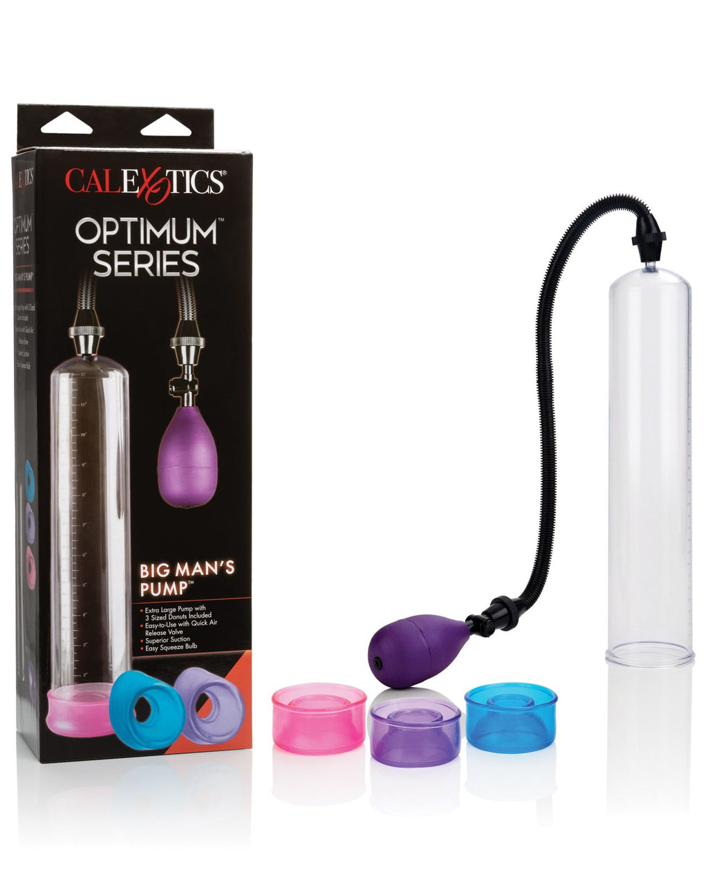 Big Man's Pump 12" & 3 Sized Sleeves - Clear Adult Toy Box