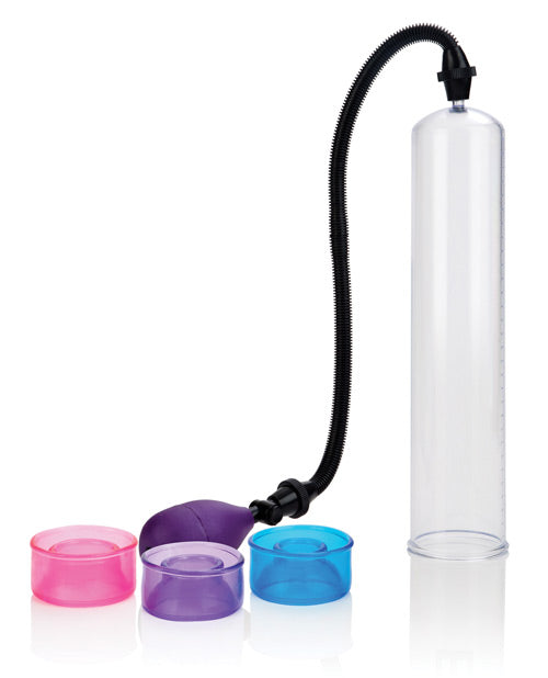 Big Man's Pump 12" & 3 Sized Sleeves - Clear Adult Toy Box