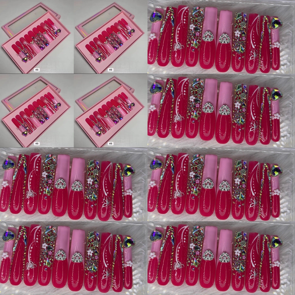 Pink nails acrylic press on nails HOL stores