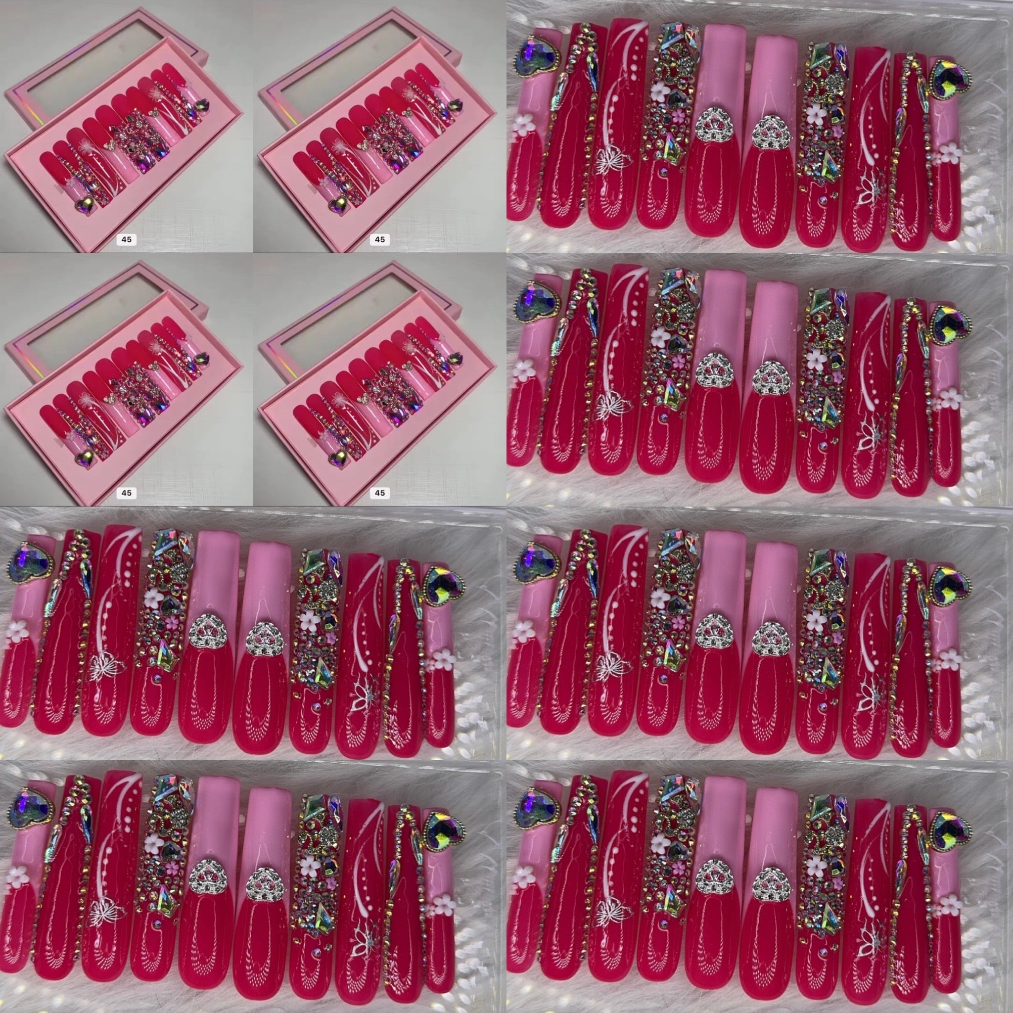Pink nails acrylic press on nails HOL stores
