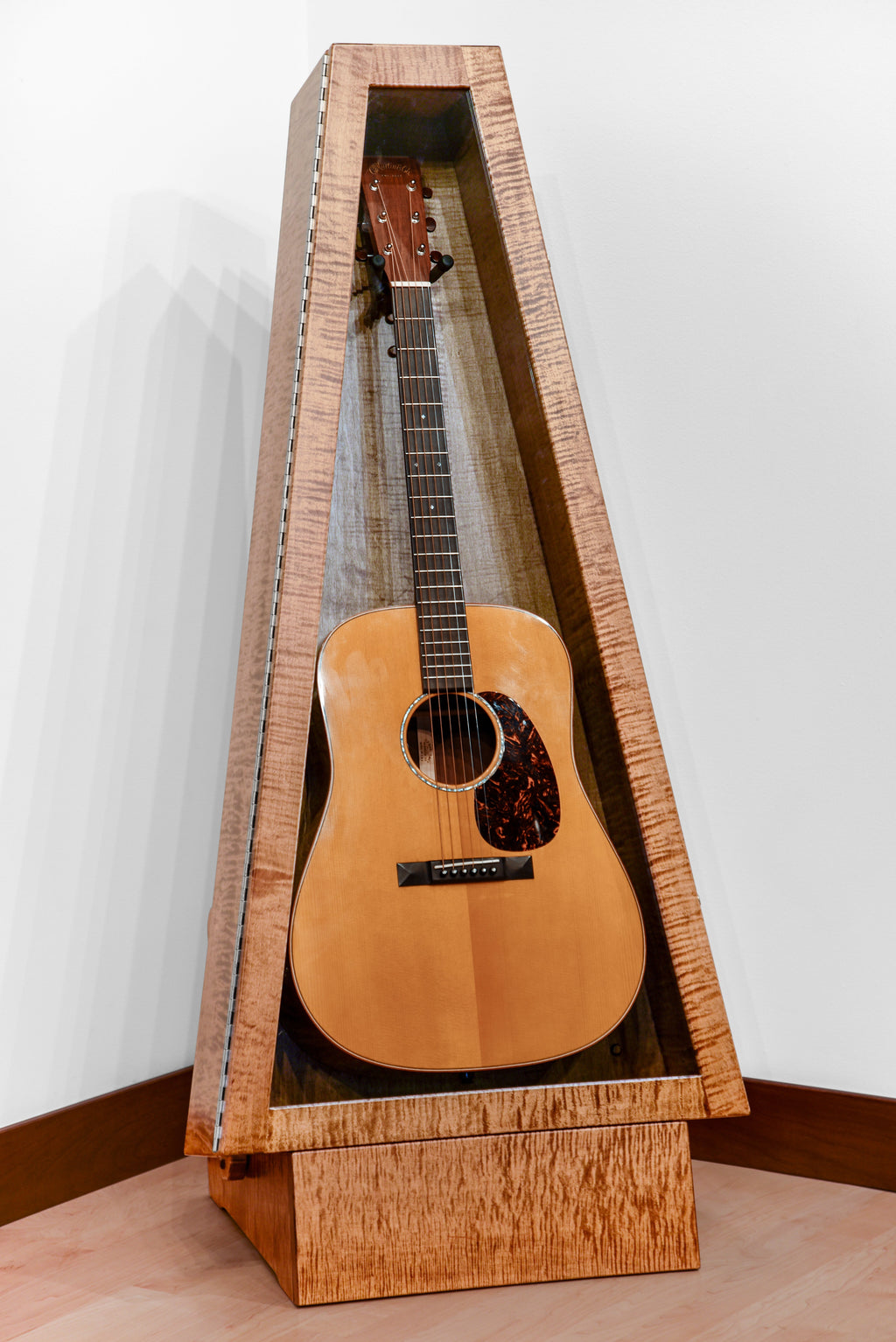 ClimaStand Triangle Humidor with Base - Flamed Maple With Provincial Stain Acoustic Remedy Cases