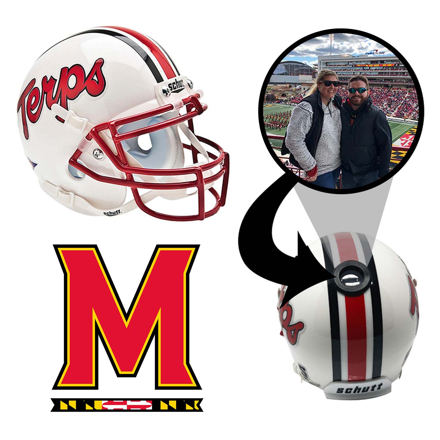 Maryland Terrapins College Football Collectible Mini Helmet - Picture Inside - FANZ Collectibles Fanz Collectibles