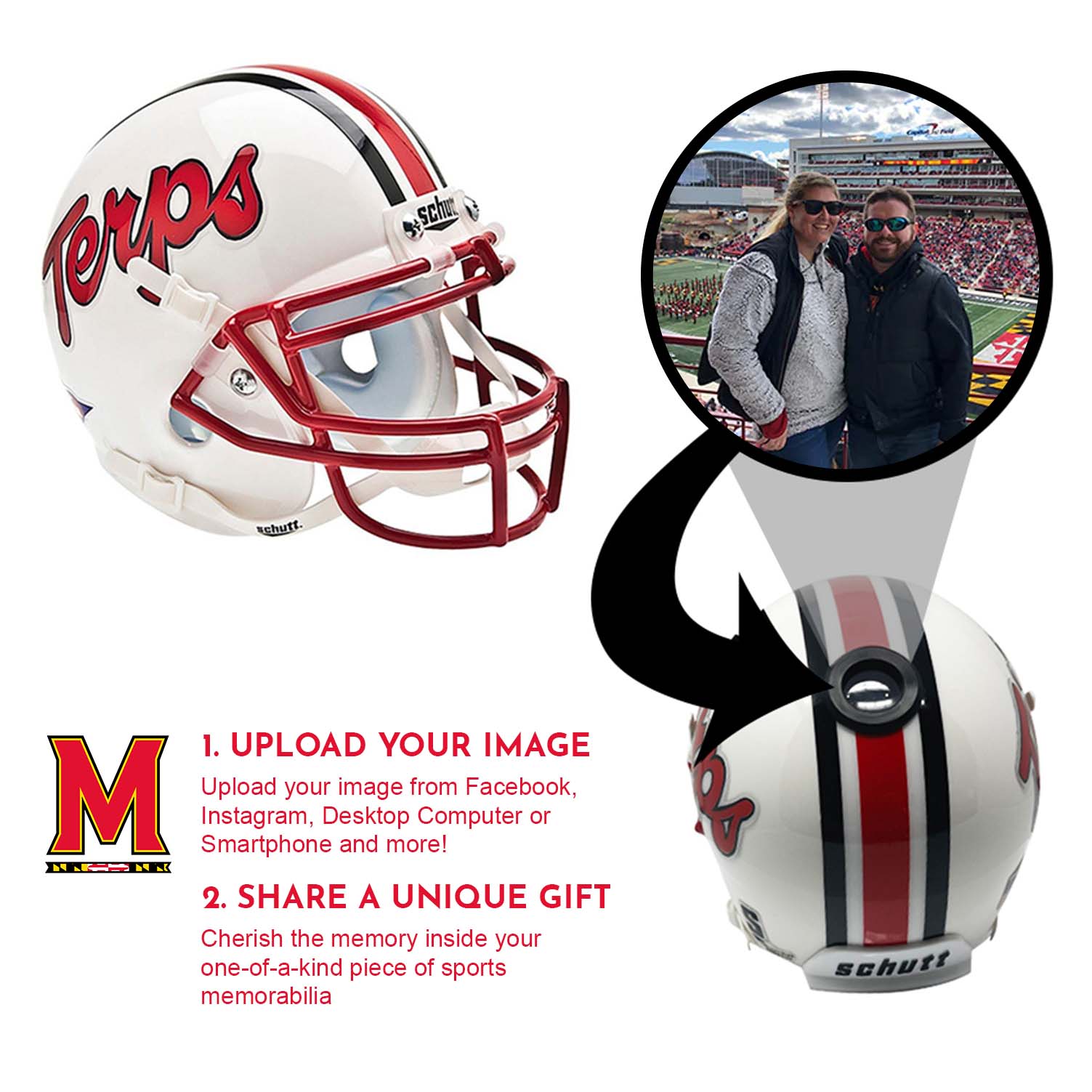 Maryland Terrapins College Football Collectible Mini Helmet - Picture Inside - FANZ Collectibles Fanz Collectibles