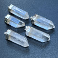 Quartz Crystal Point Pendant (Silver Plated) Gemstone Jewelry Necklace Charm Supply Amazing Crystals