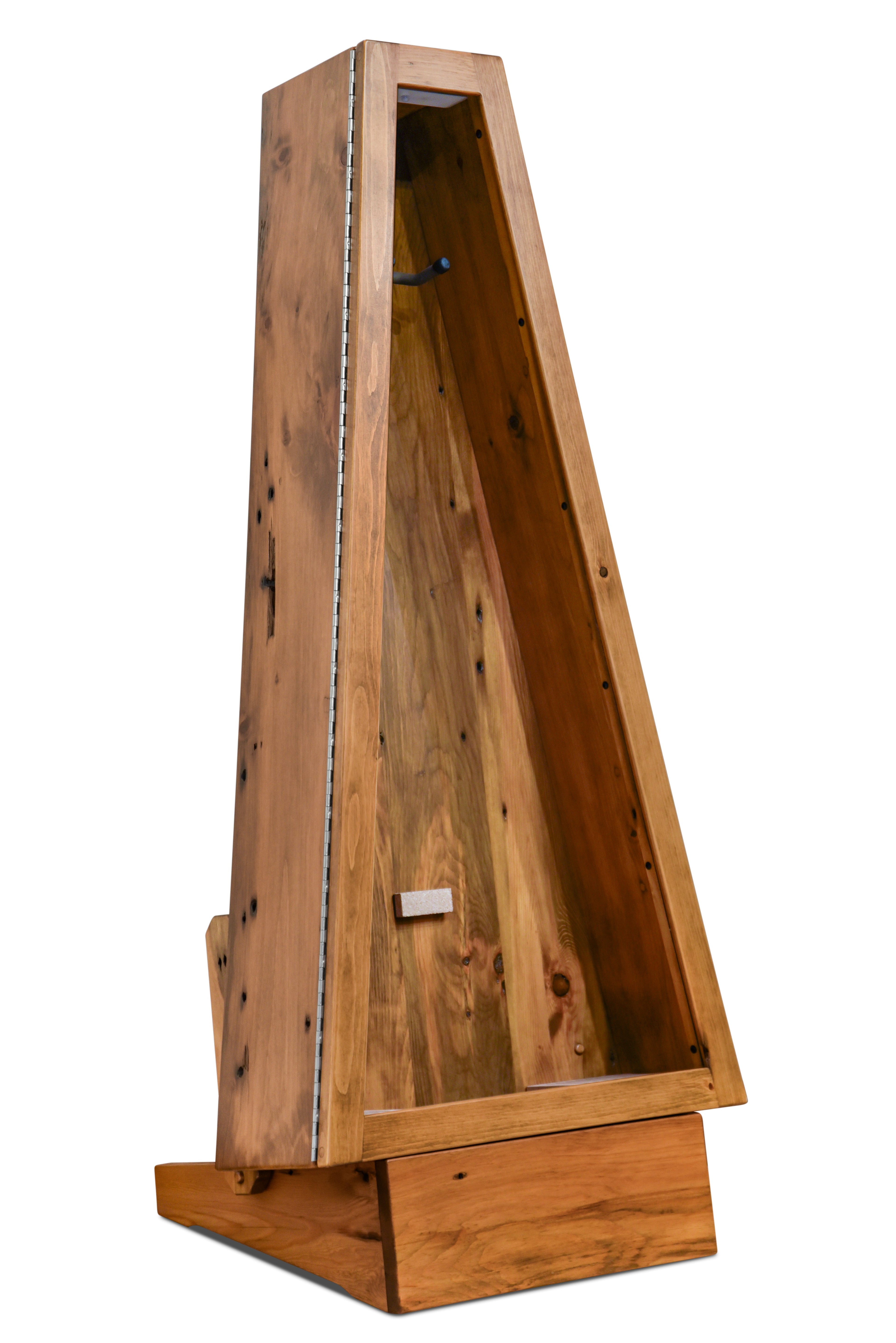 ClimaStand Triangle Humidor with Base - 300 Year Old Reclaimed Wood with Sealy Stain Acoustic Remedy Cases