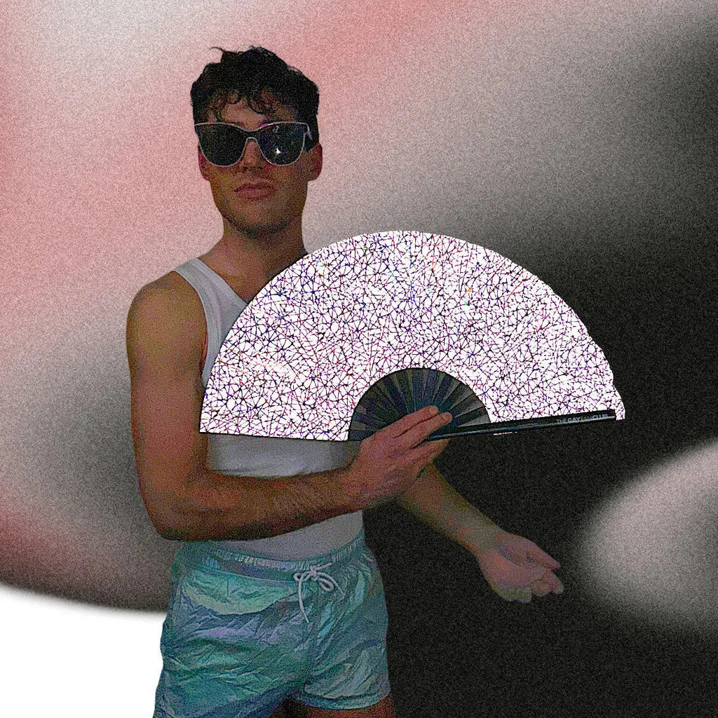 Discoteca Metallic Reflective Hand Fan The Gay Fan Club