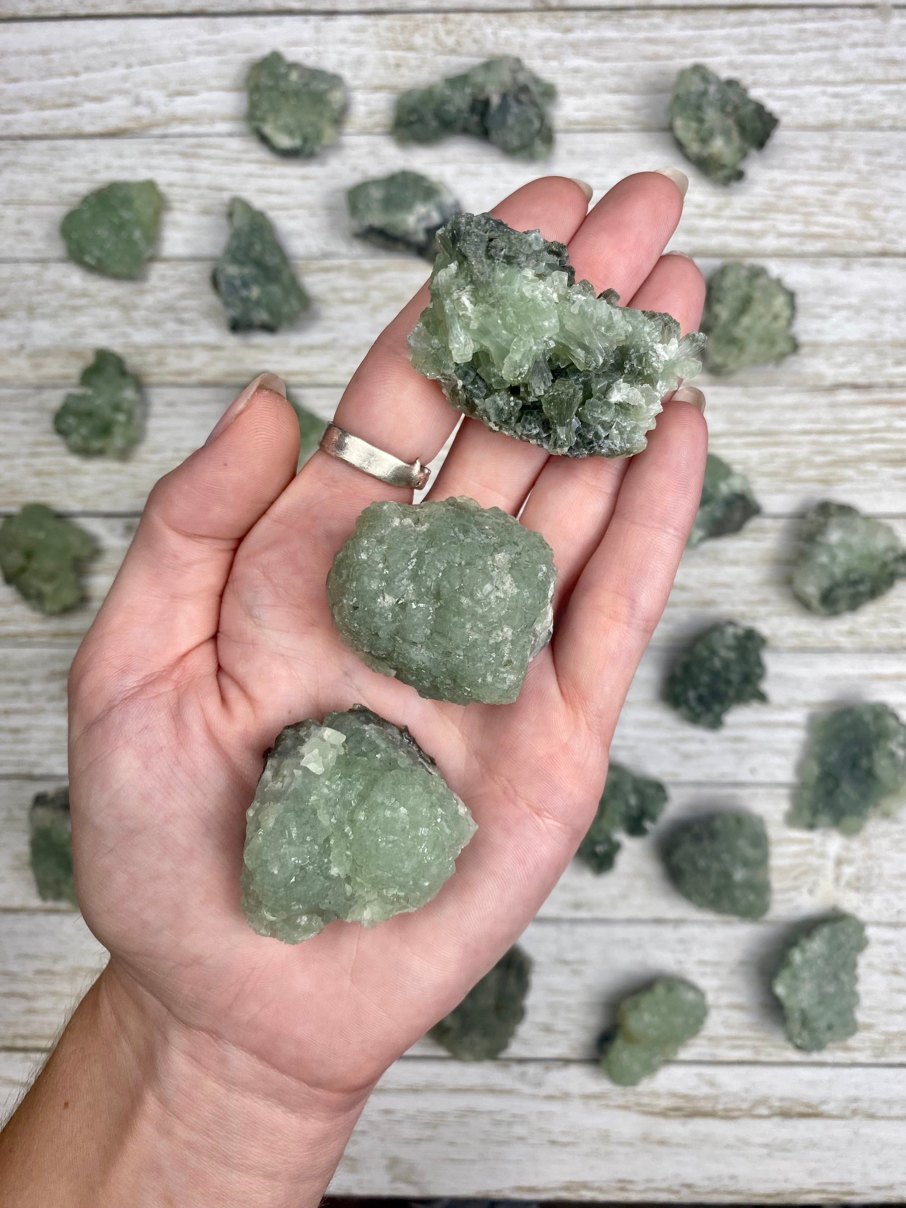 Prehnite with Epidote Cluster Curious Muse Crystals