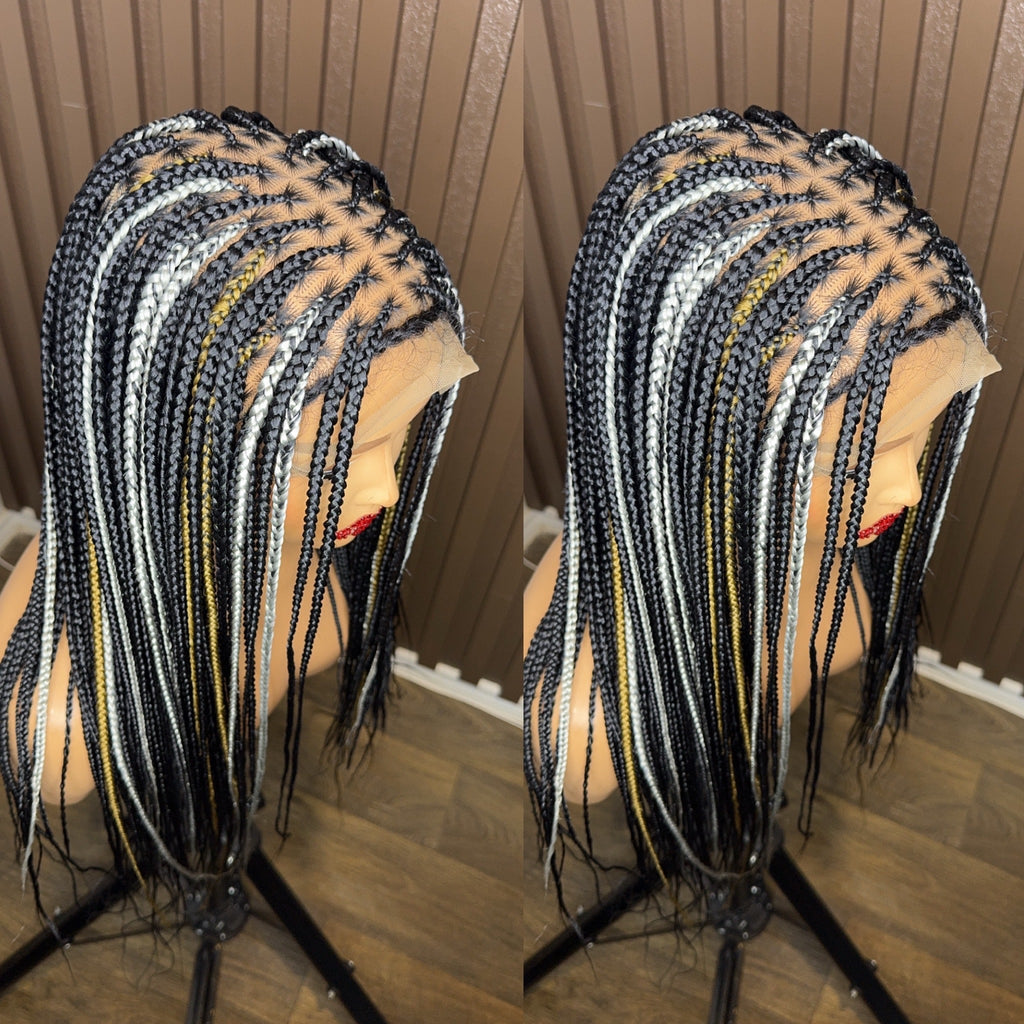 22 inches highlights knotless braided wig HOL stores