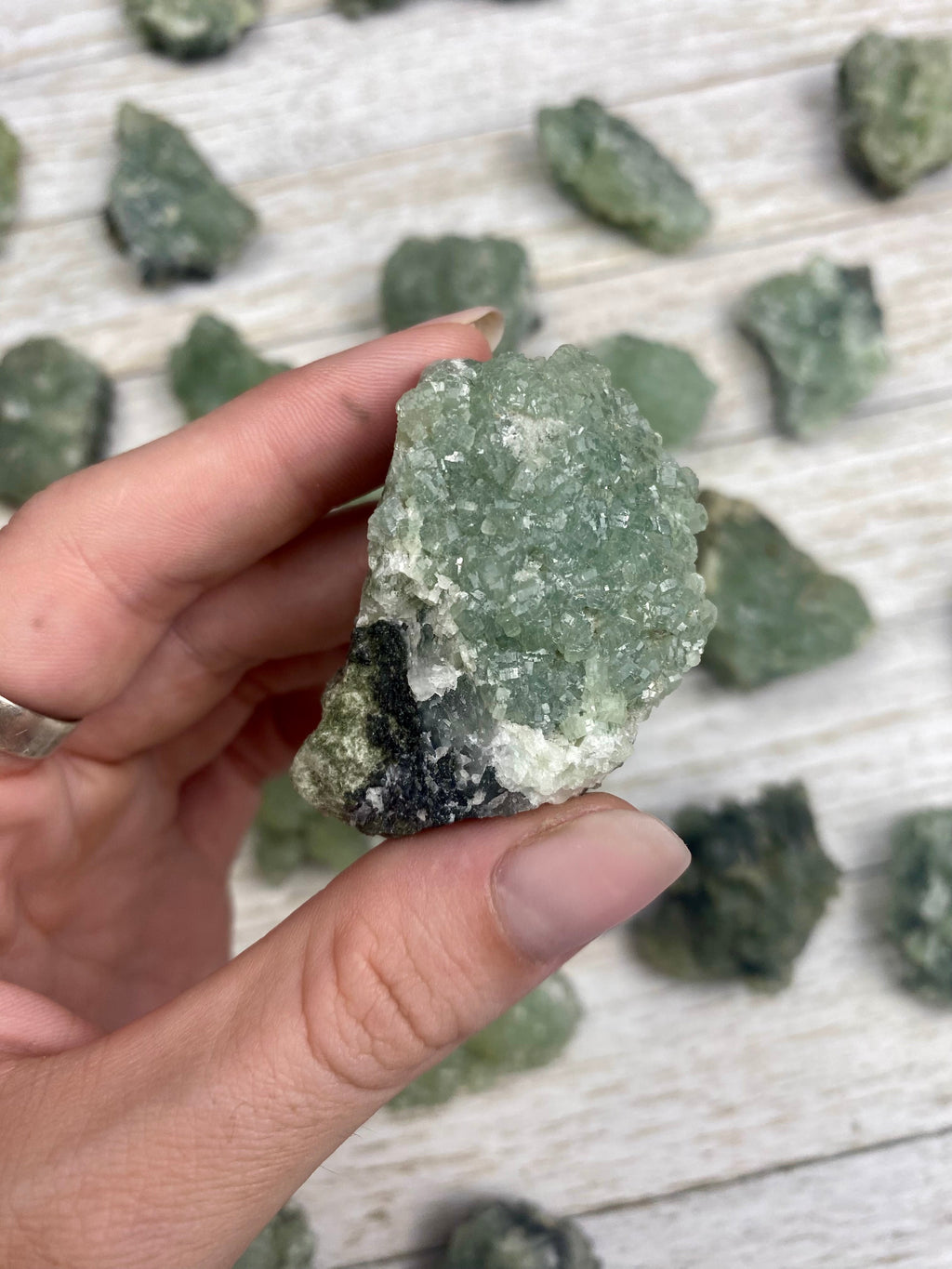 Prehnite with Epidote Cluster Curious Muse Crystals