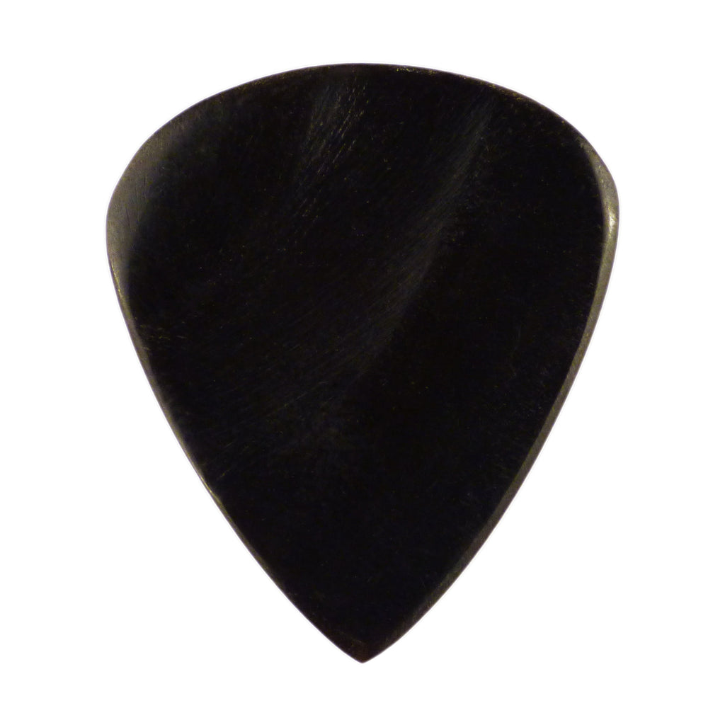 Black Buffalo Horn Guitar Or Bass Pick - 3.0 mm Ultra Heavy Gauge - 351 Groove Shape - Polished Finish Handmade Specialty Exotic Plectrum Exotic Plectrums