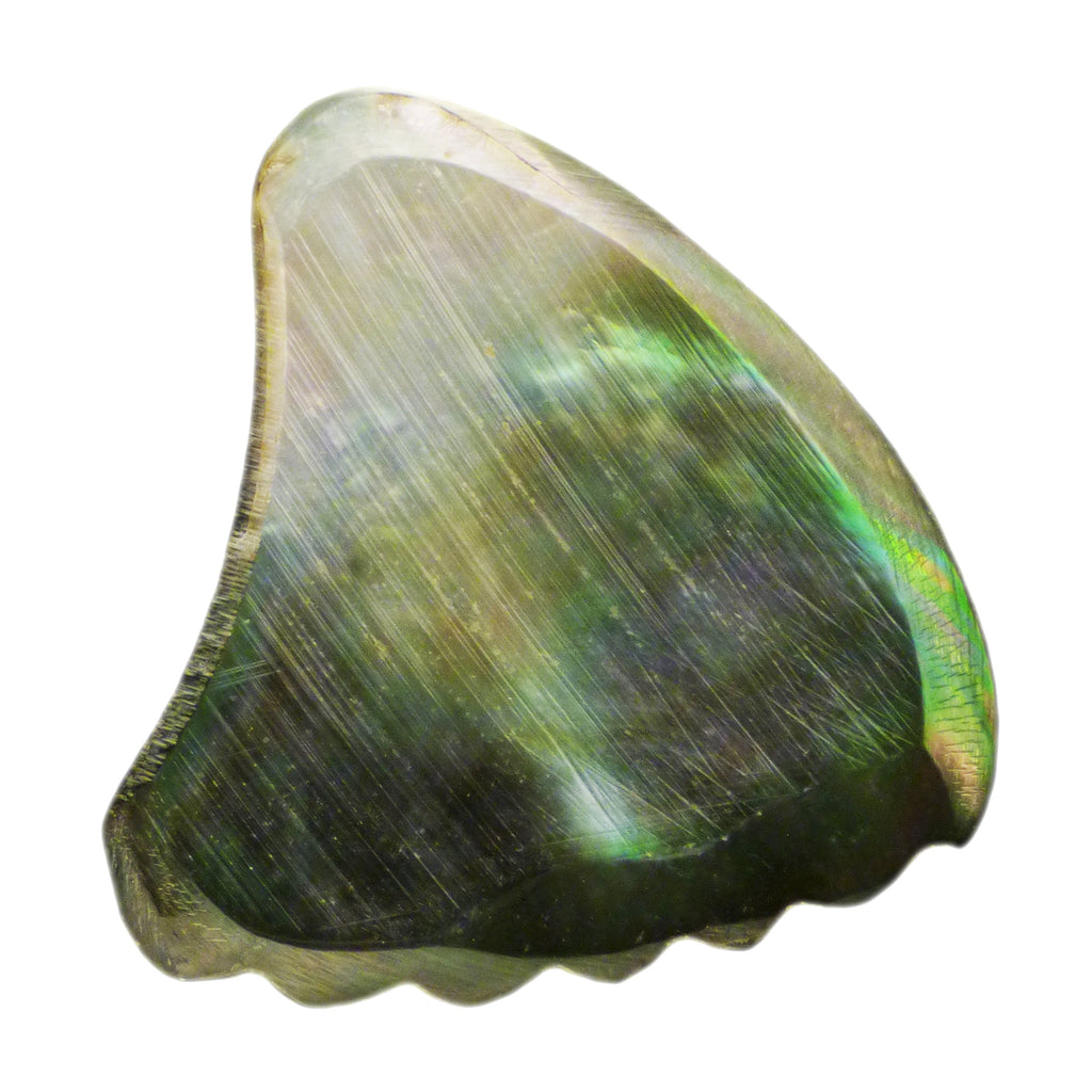 Black Abalone Shell Guitar Or Bass Pick - 2.0 mm - 390 Wedge Shark Fin Shape - Handmade Specialty Exotic Luxury Plectrum Exotic Plectrums