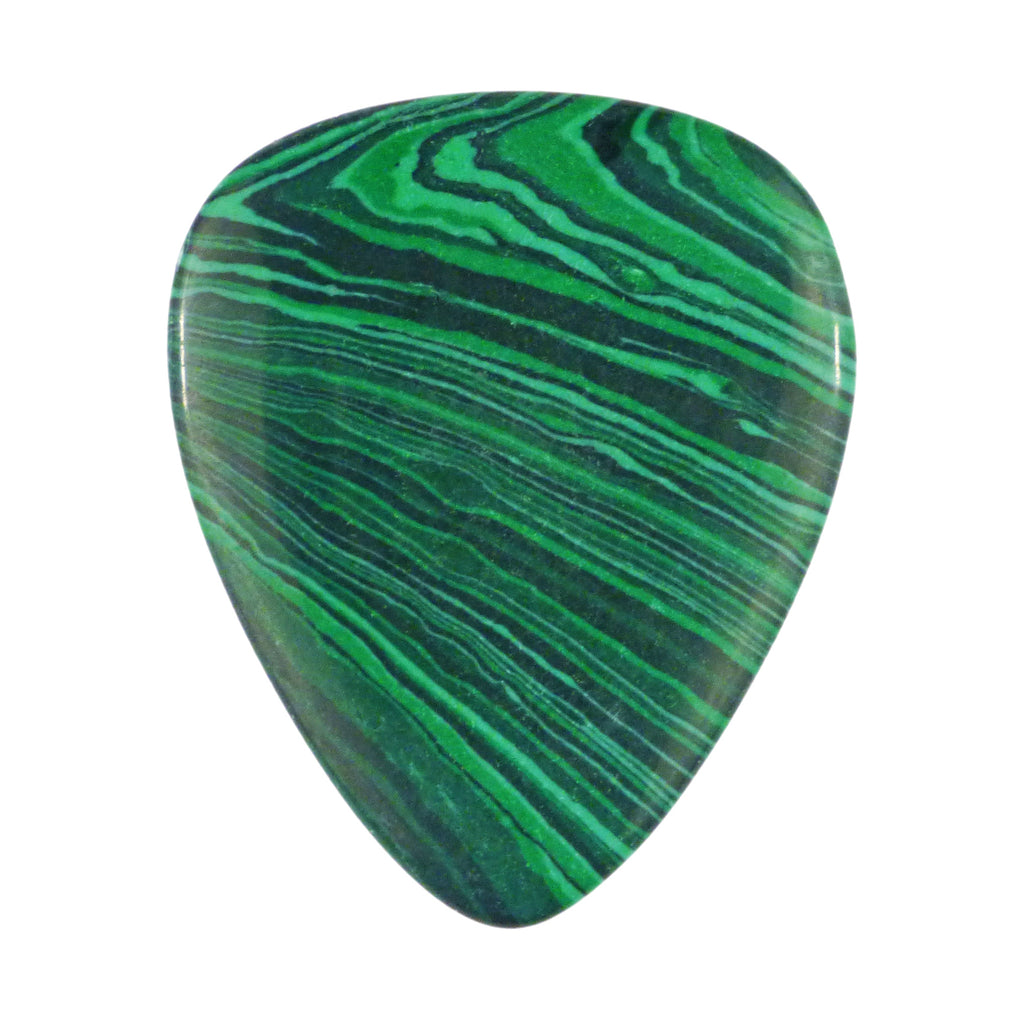 Green Malachite Stone Guitar Or Bass Pick - 3.0 mm Ultra Heavy Gauge - 351 Shape - Specialty Handmade Exotic Plectrum Exotic Plectrums