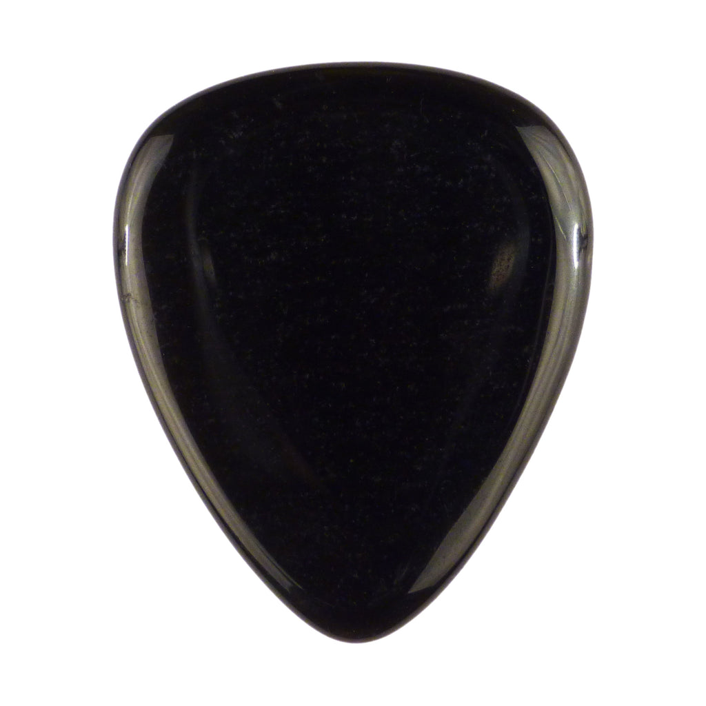 Black Obsidian Volcanic Glass Stone Guitar Pick - 3.0 mm Ultra Heavy Gauge - 351 Shape - Specialty Handmade Exotic Plectrum Exotic Plectrums
