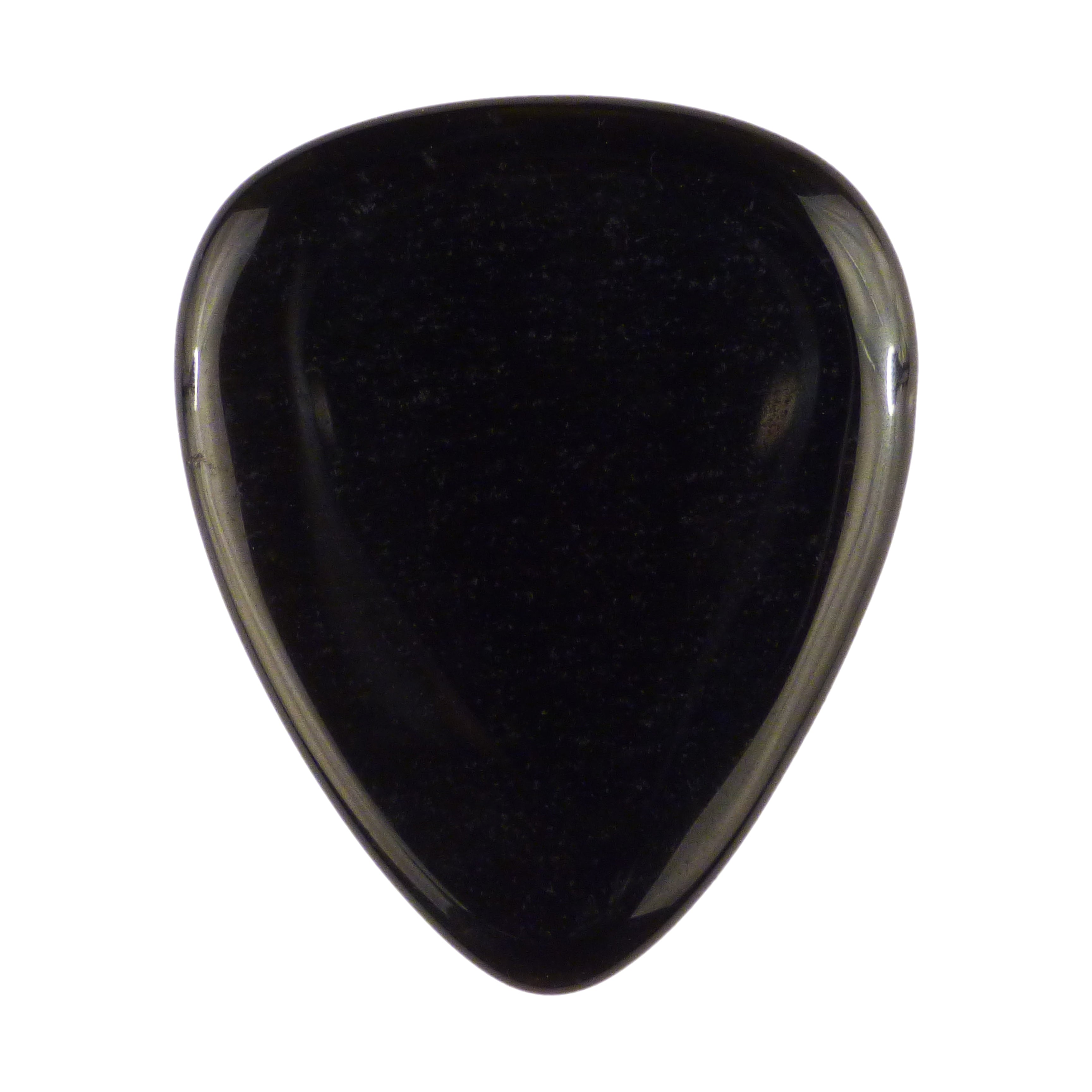 Black Obsidian Volcanic Glass Stone Guitar Pick - 3.0 mm Ultra Heavy Gauge - 351 Shape - Specialty Handmade Exotic Plectrum Exotic Plectrums