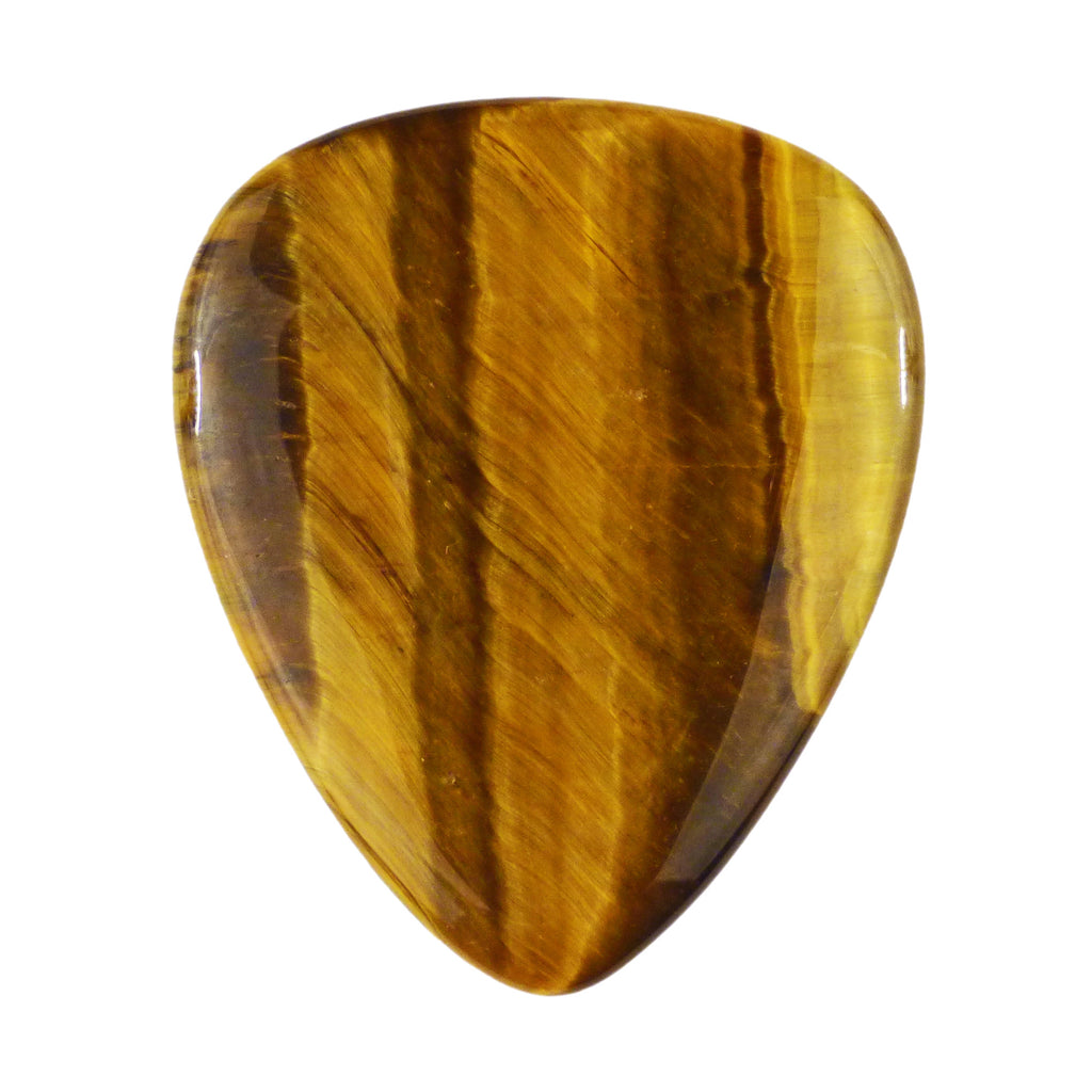 Yellow Tiger's Eye Stone Guitar Or Bass Pick - 3.0 mm Ultra Heavy Gauge - 351 Shape - Specialty Handmade Gemstone Exotic Plectrum Exotic Plectrums