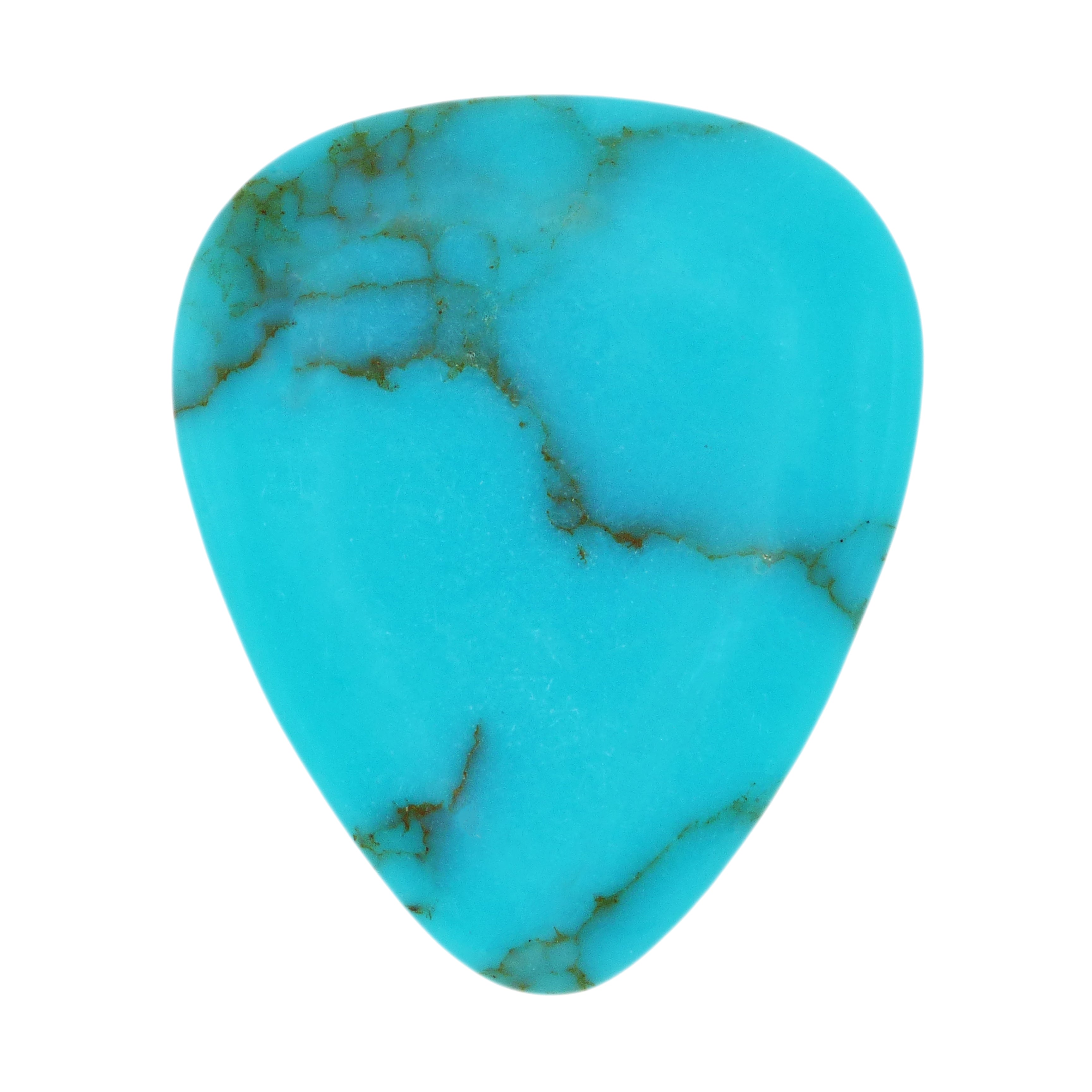 Golden Line Turquoise Stone Guitar Or Bass Pick - 3.0 mm Ultra Heavy Gauge - 351 Shape - Specialty Handmade Stone Exotic Plectrum Exotic Plectrums