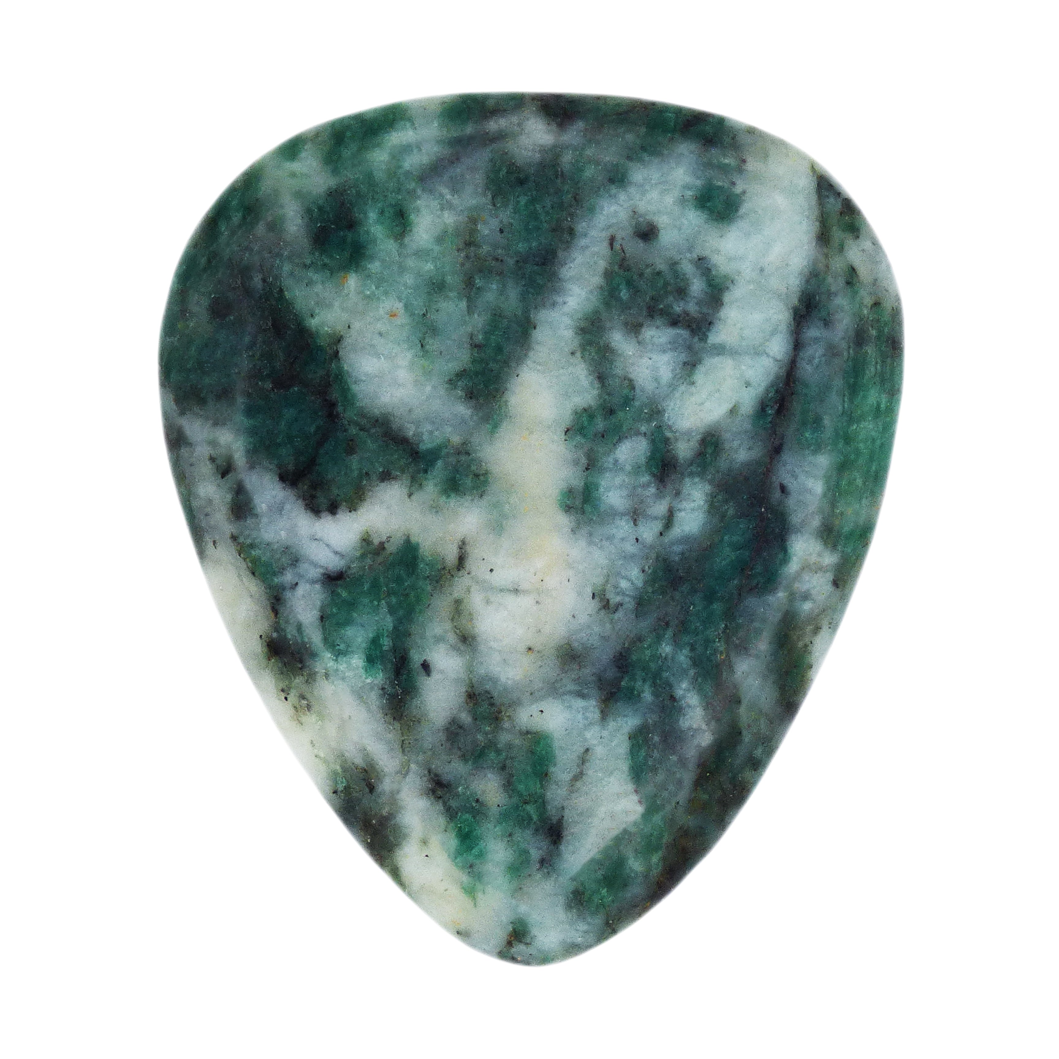 Qinghai Kunlun Jade Stone Guitar Or Bass Pick - 3.0 mm Ultra Heavy Gauge - 351 Shape - Specialty Handmade Gemstone Exotic Plectrum Exotic Plectrums