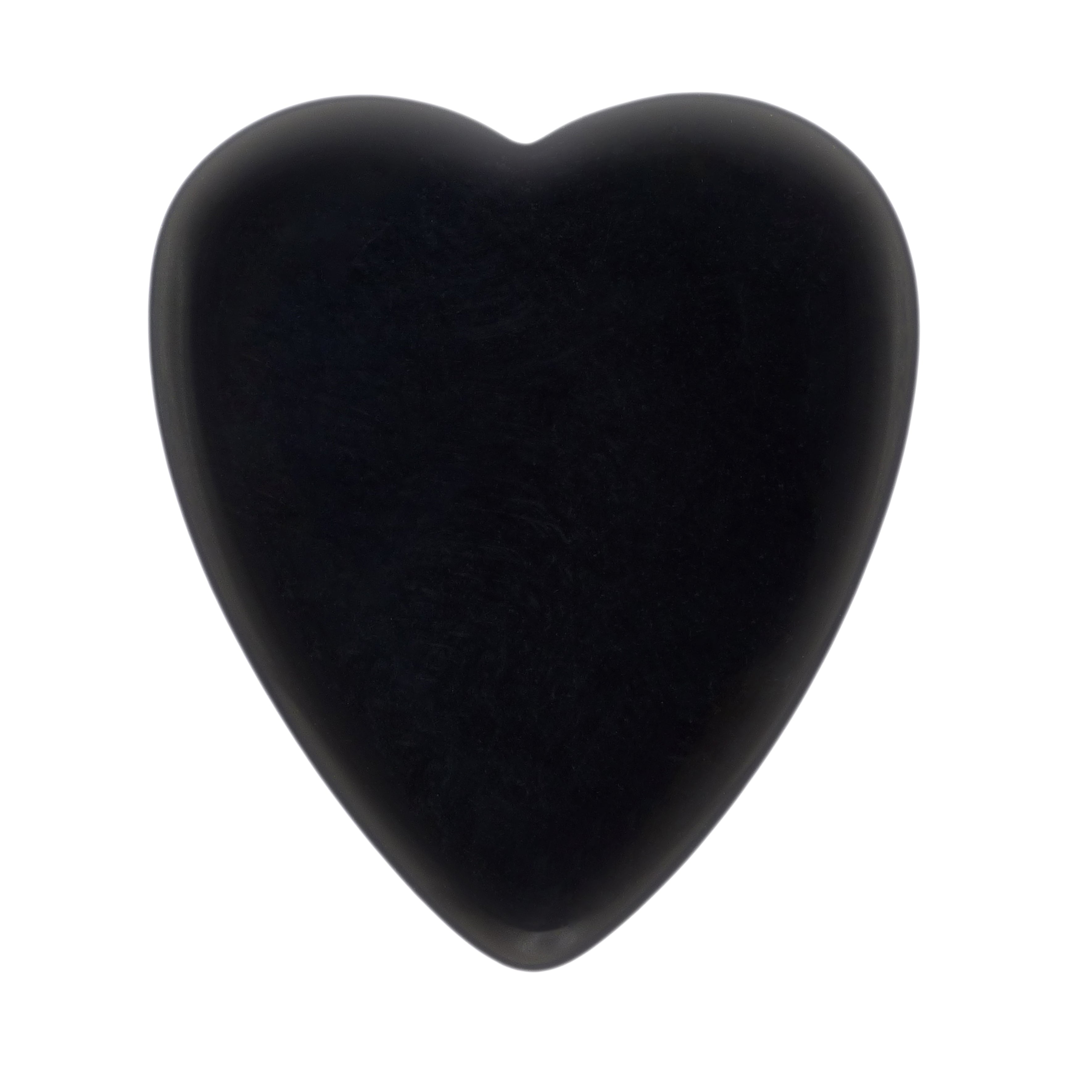 Black Obsidian Volcanic Glass Stone Guitar Or Bass Pick - 3.0 mm Ultra Heavy Gauge - 323 Heart Shape - Specialty Handmade Gemstone Exotic Plectrum Exotic Plectrums