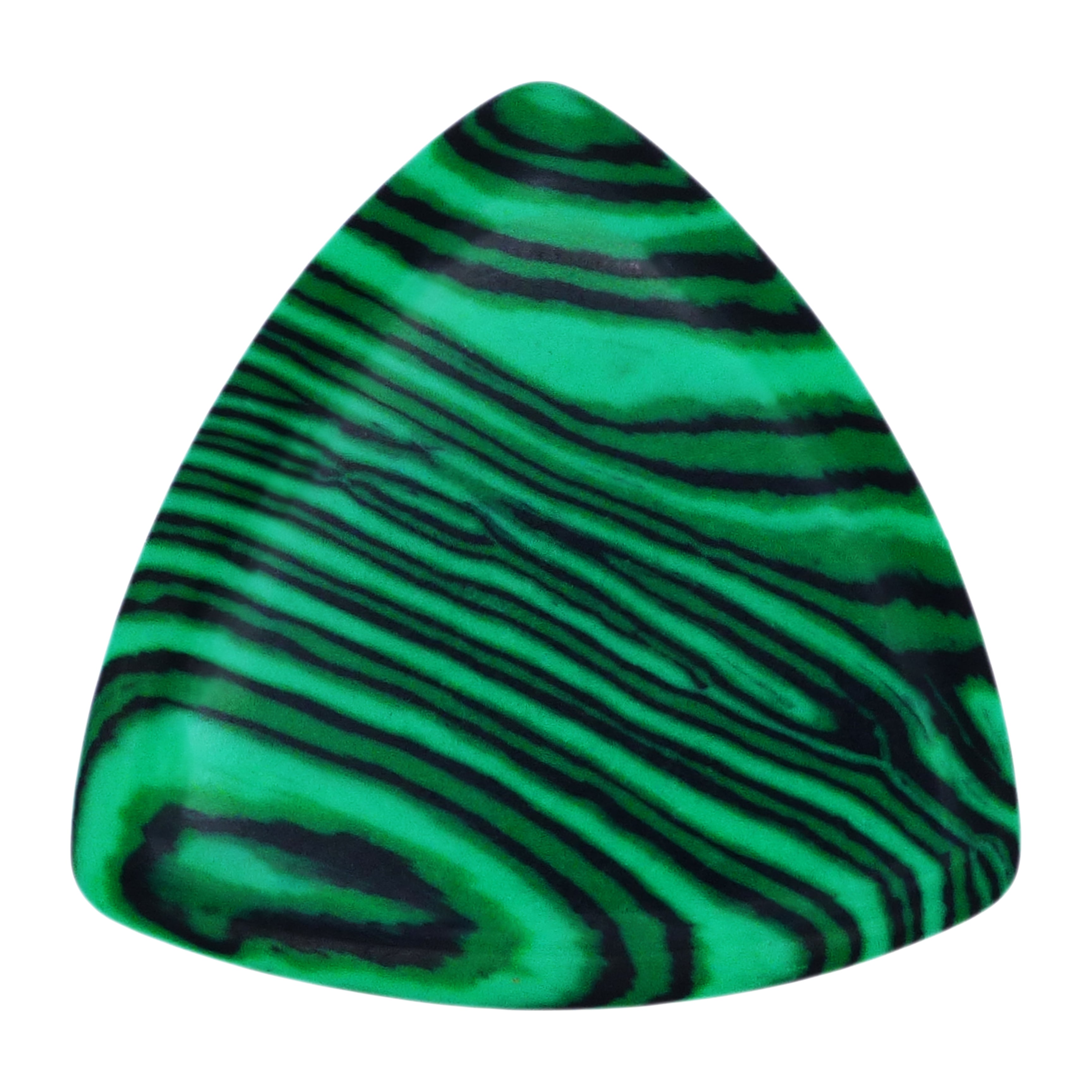 Green Malachite Stone Guitar Or Bass Pick - 3.0 mm Ultra Heavy Gauge - 346 Rounded Triangle Shape - Specialty Handmade Gemstone Exotic Plectrum Exotic Plectrums